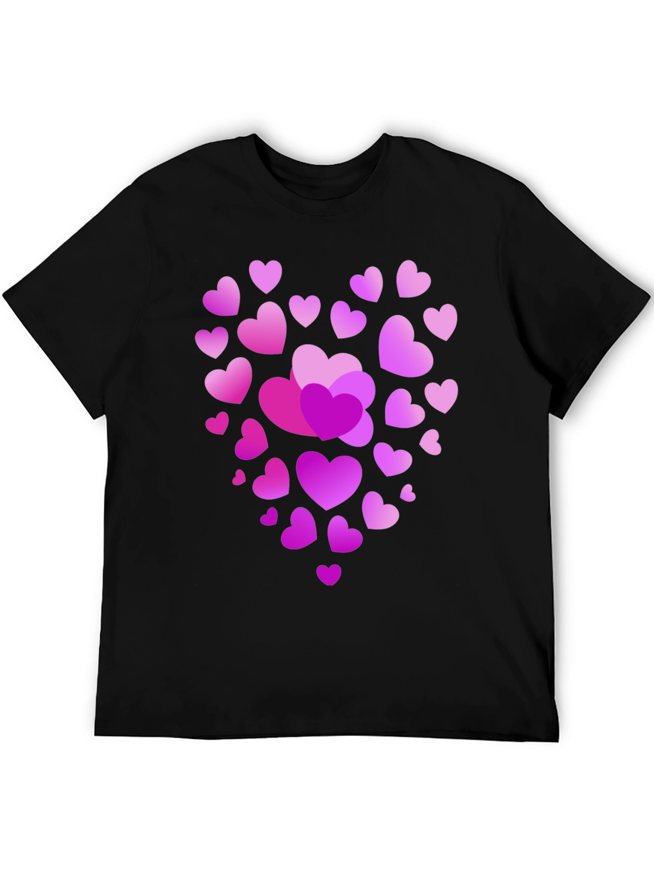 Heart Print Black T-Shirt