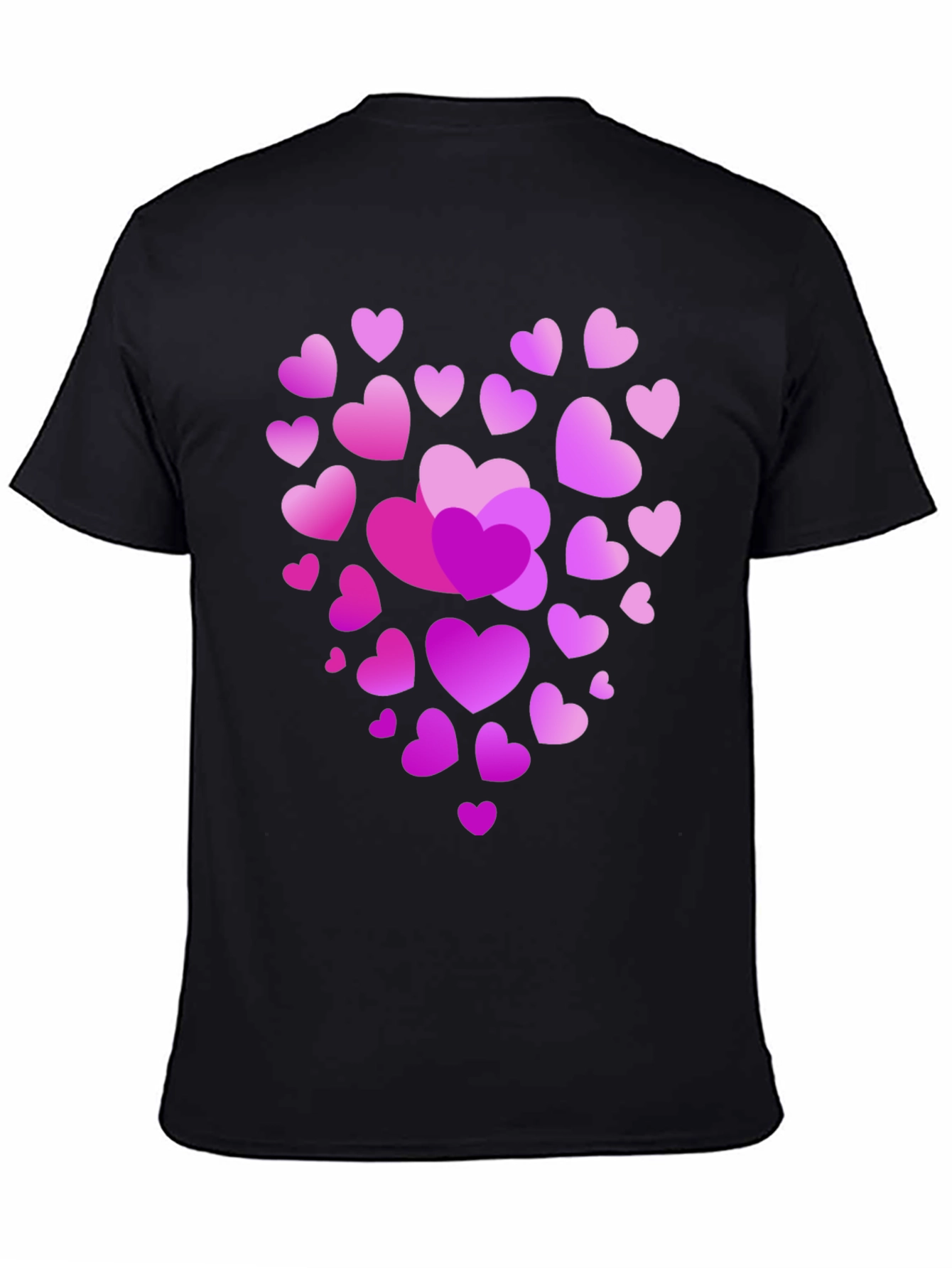 Heart Print Black T-Shirt