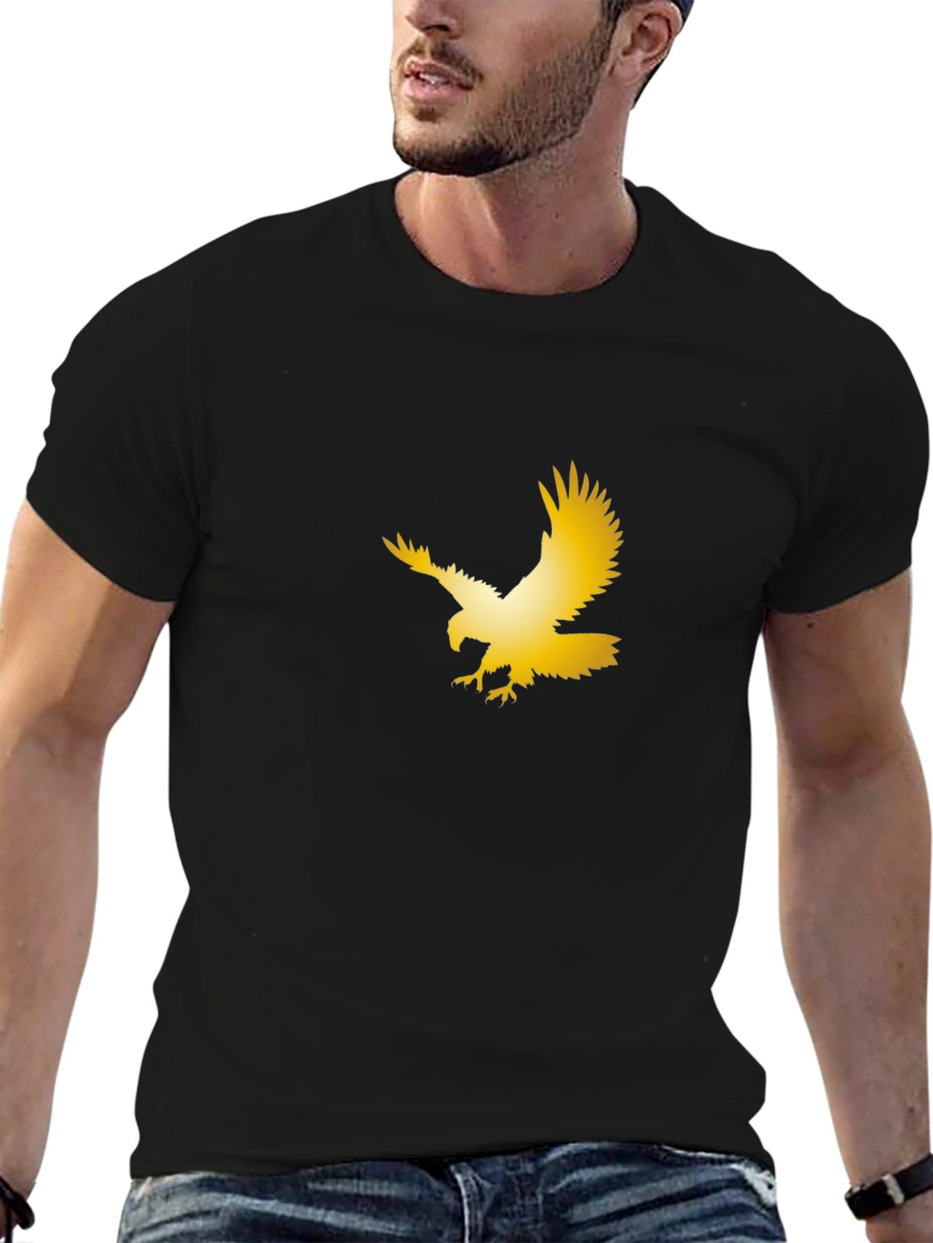 Golden Eagle Graphic Black T-Shirt