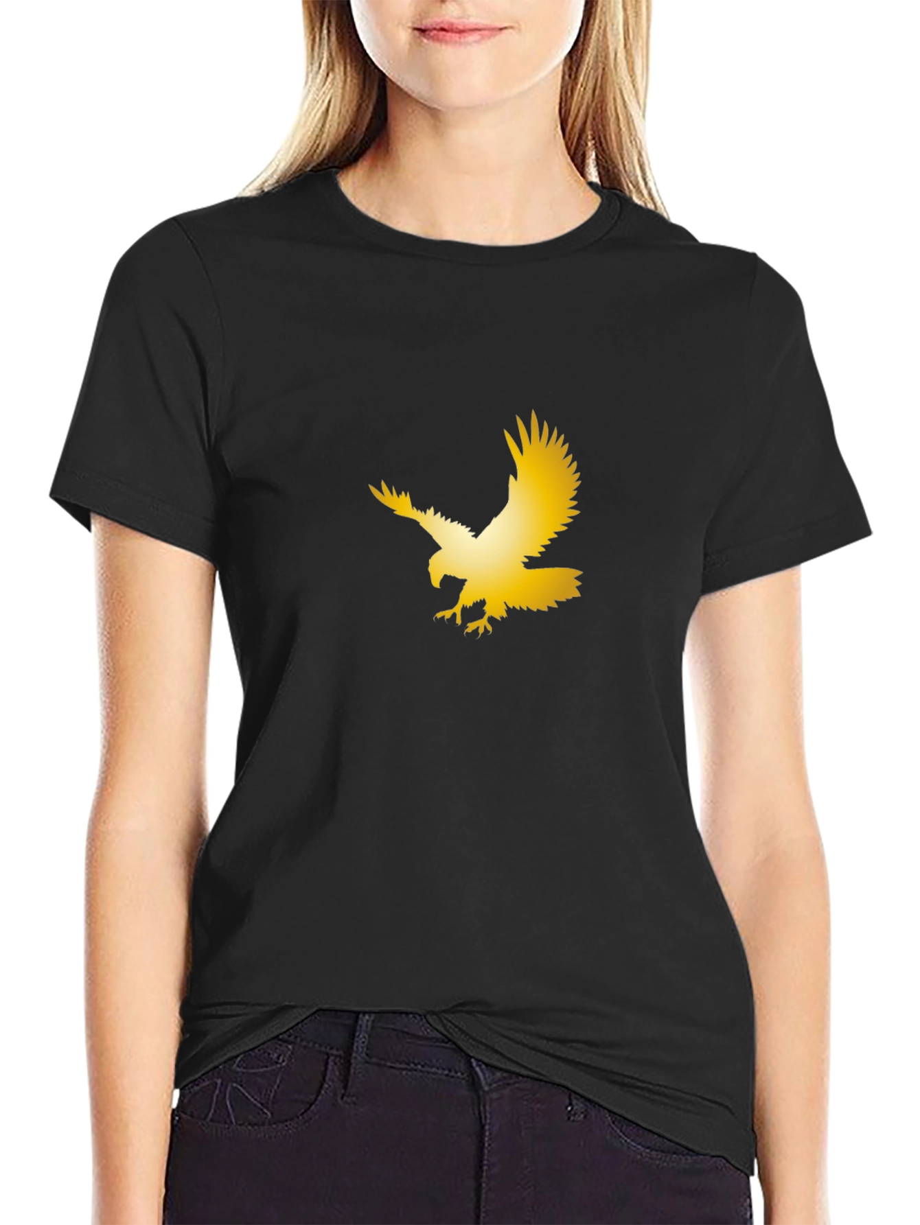 Golden Eagle Graphic Black T-Shirt