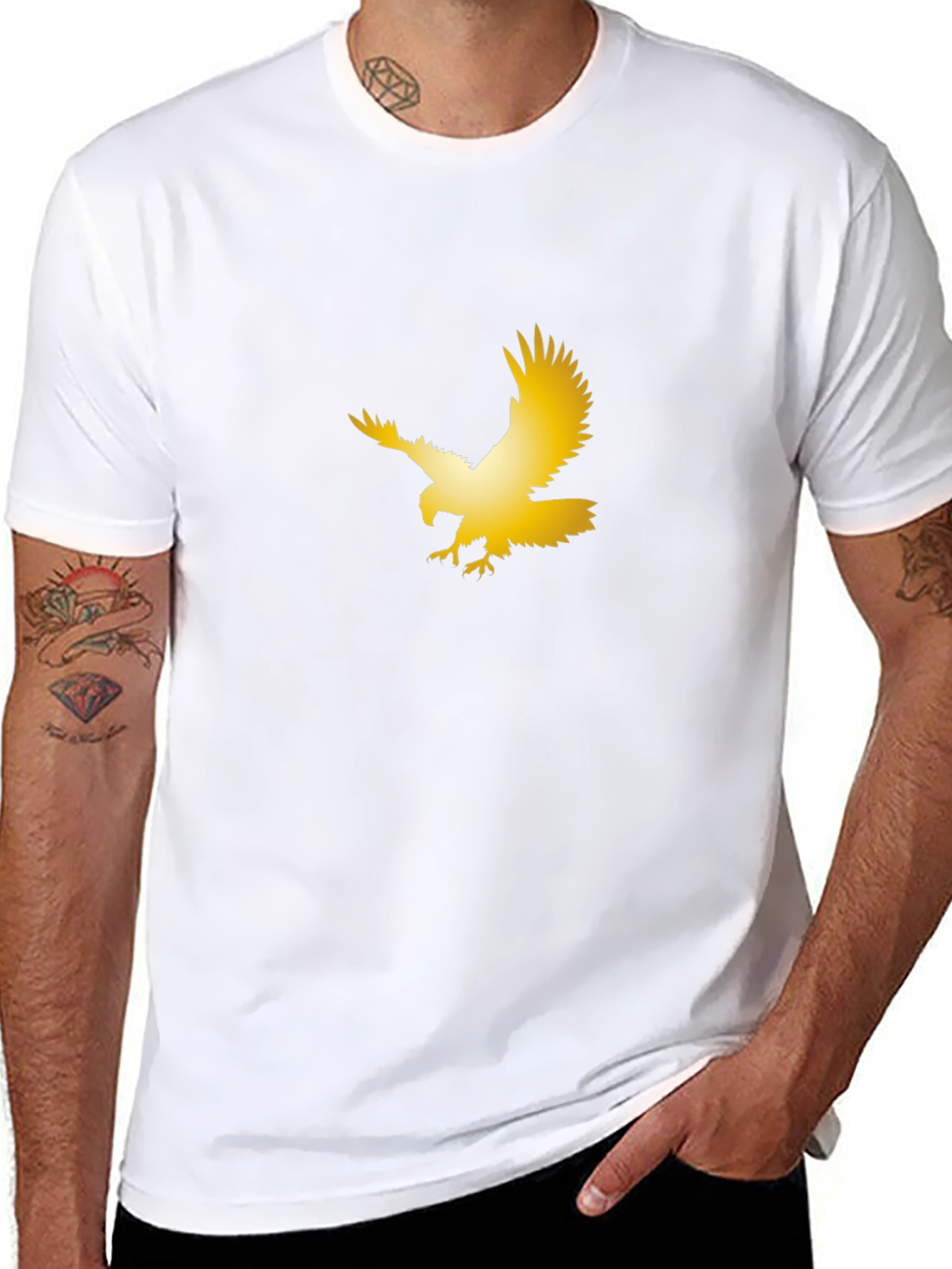 Golden Eagle Graphic Black T-Shirt