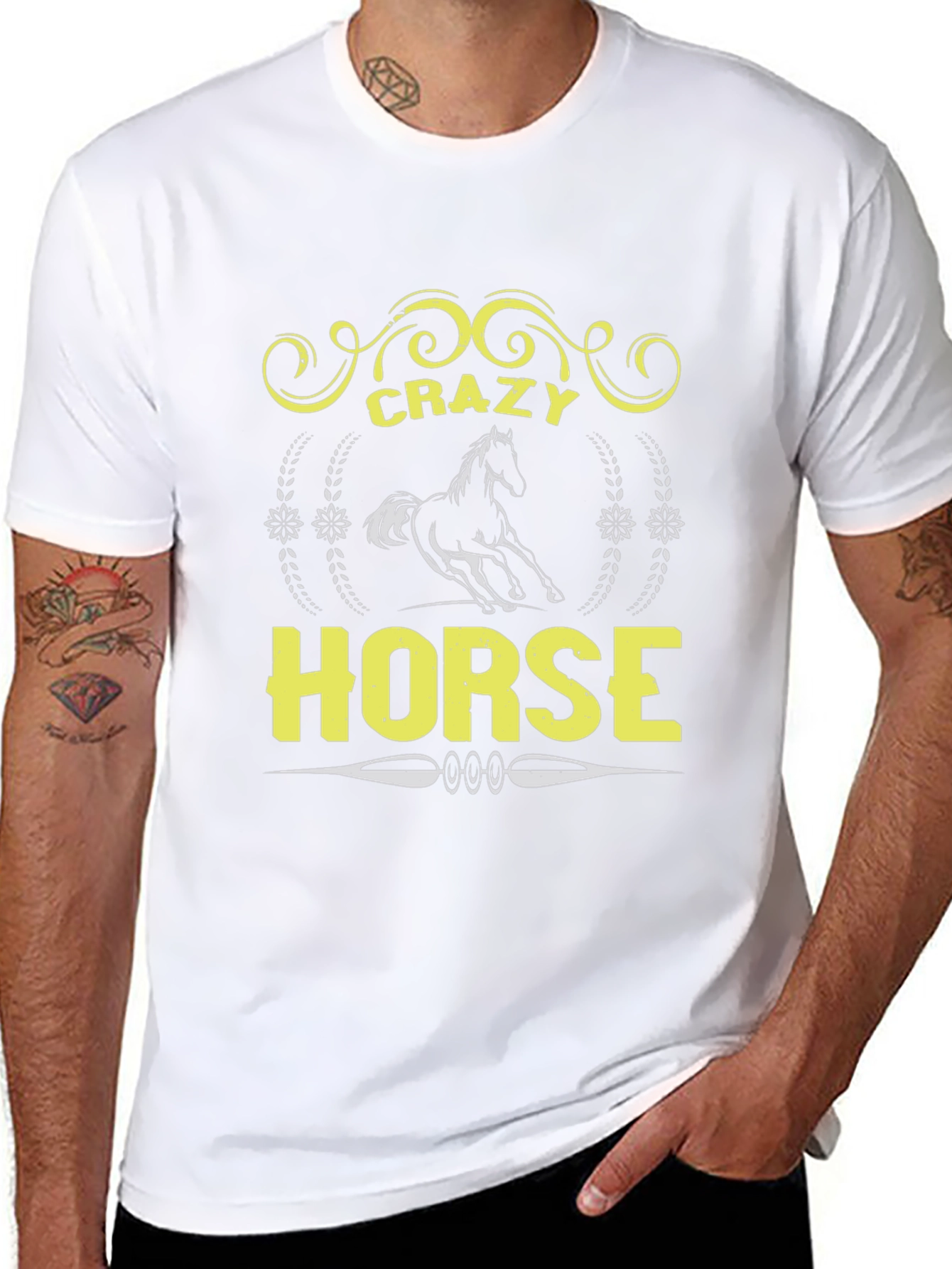Crazy Horse Graphic Tee - Unisex Black T-Shirt