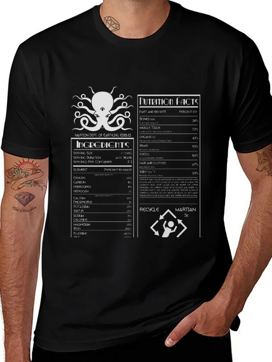 Martian Nutrition Facts Graphic T-Shirt