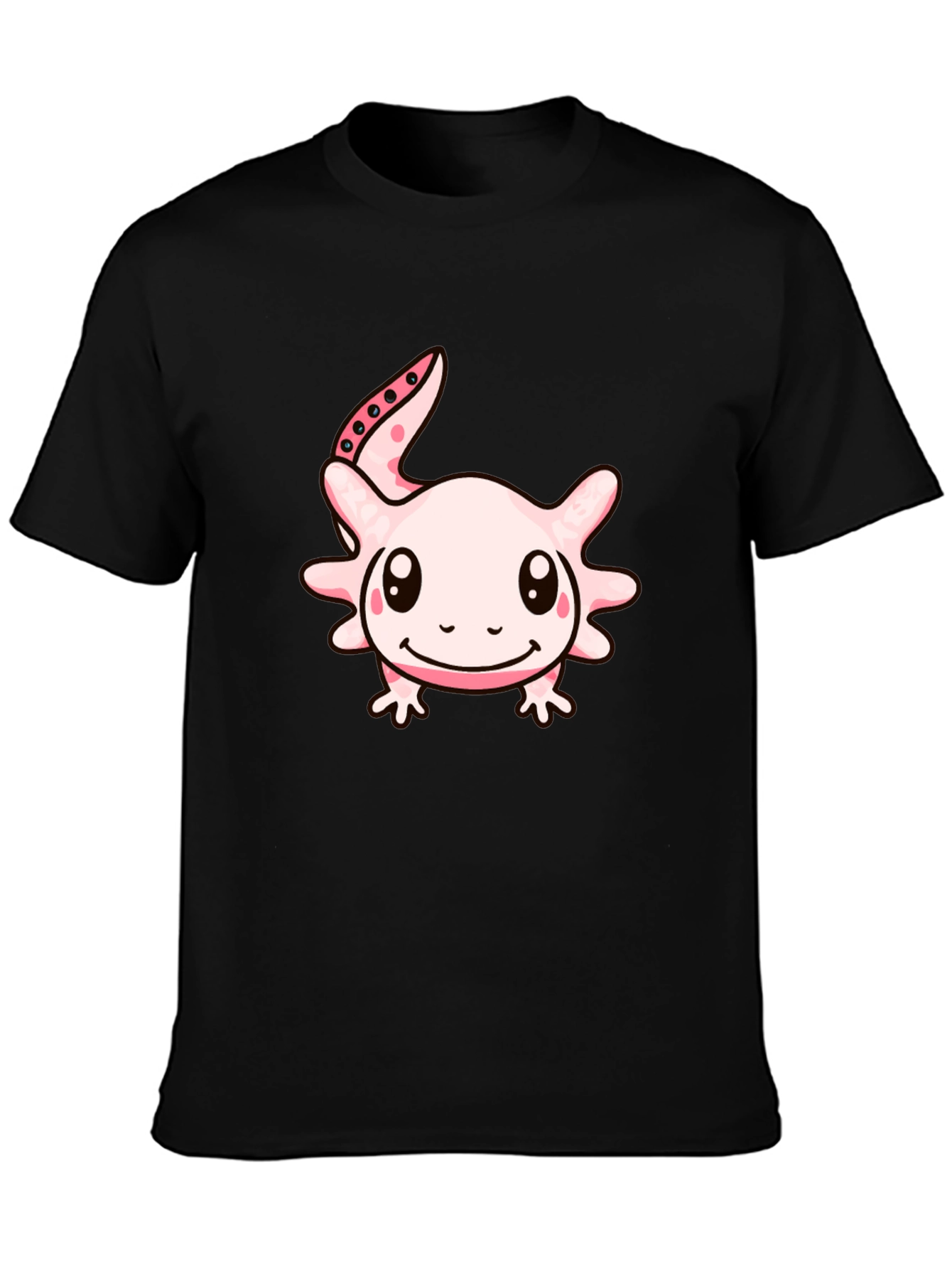 Axolotl Cartoon T-Shirt - Black