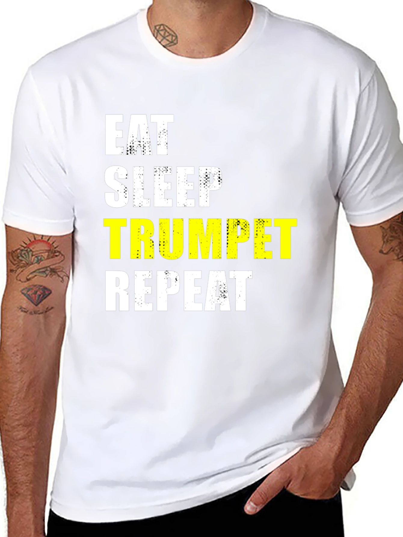 Eat Sleep Trumpet Repeat Black T-Shirt