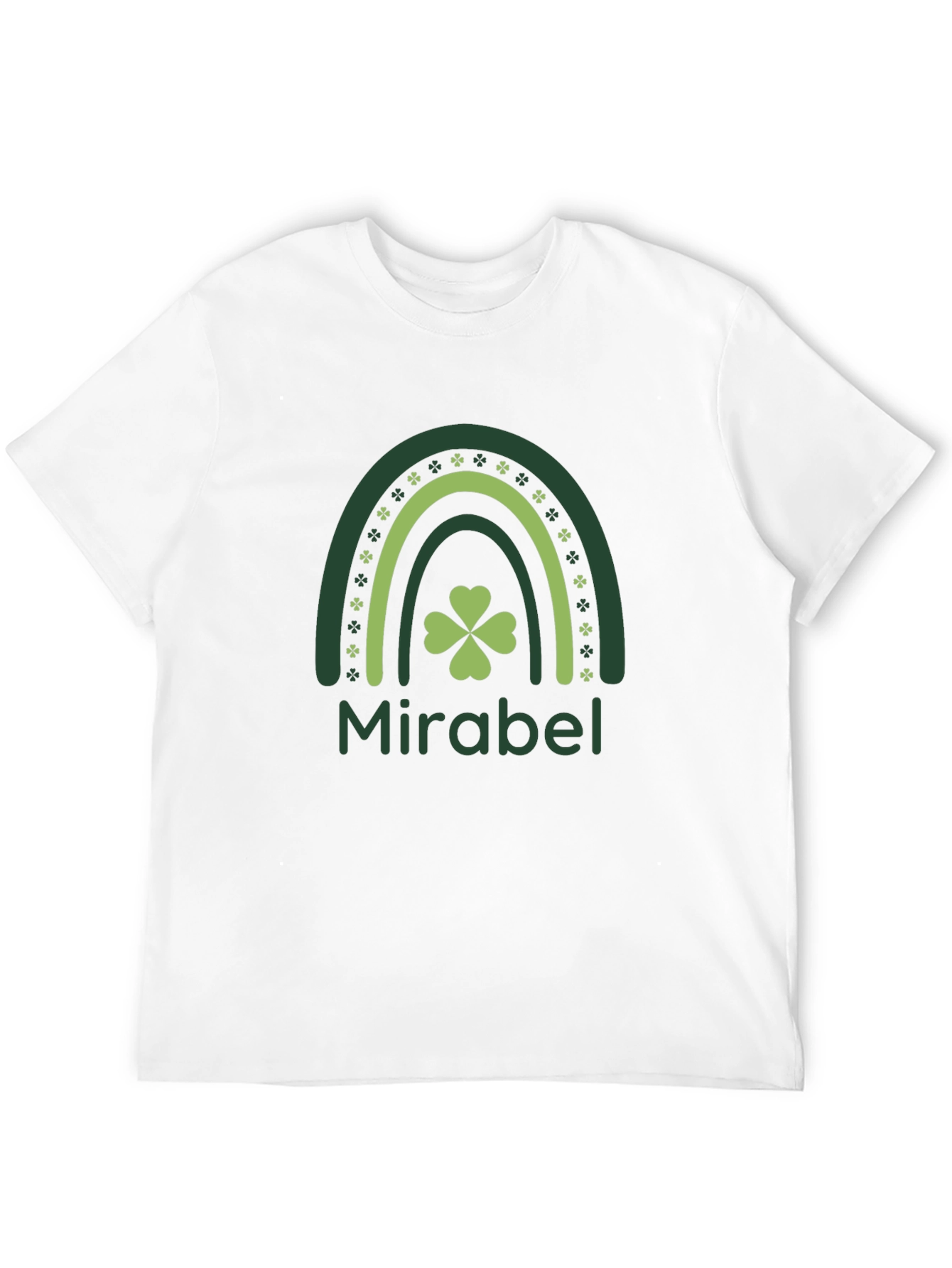St. Patricks Day Mirabel Clover Rainbow Black T-Shirt