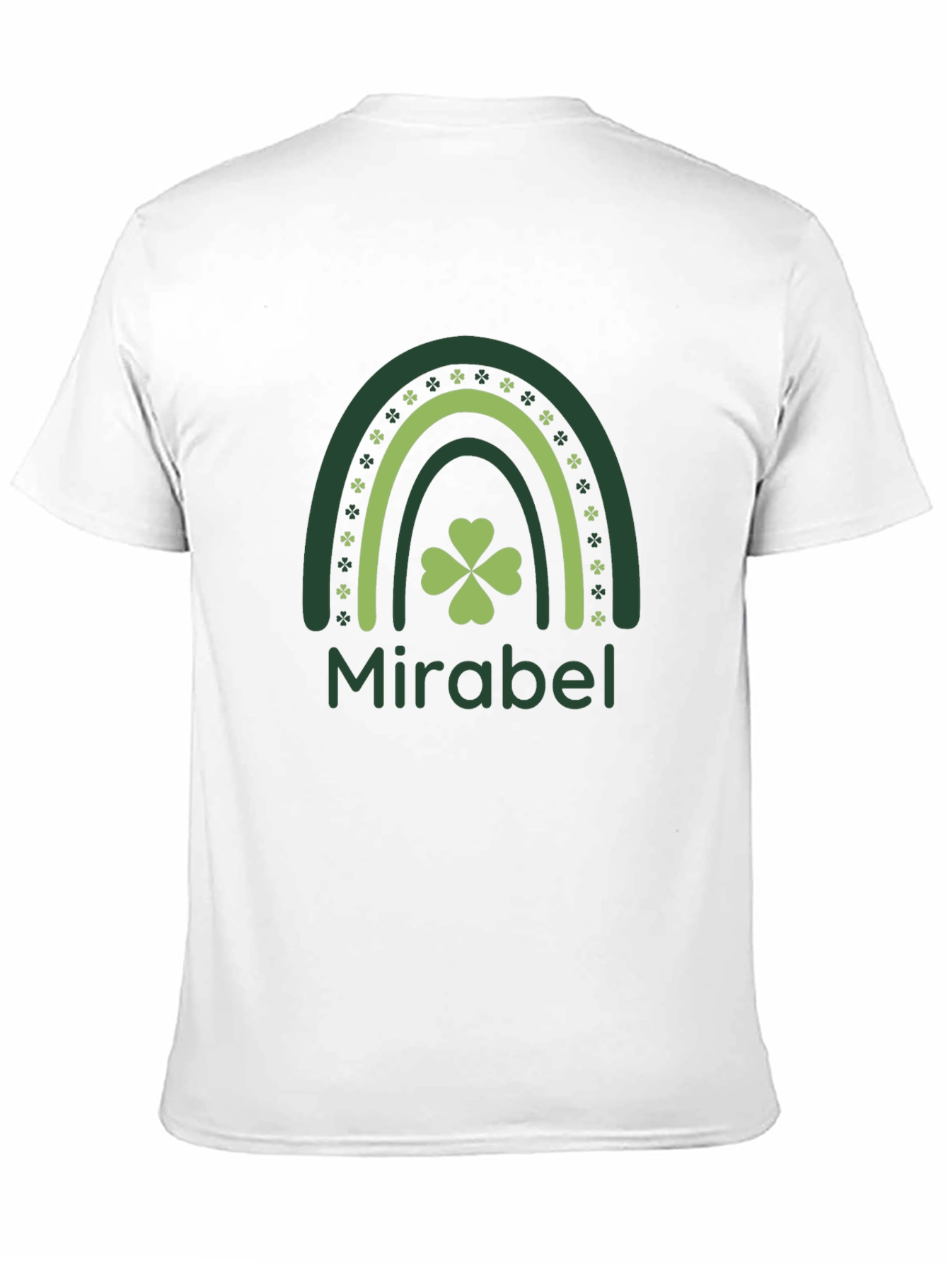 St. Patricks Day Mirabel Clover Rainbow Black T-Shirt