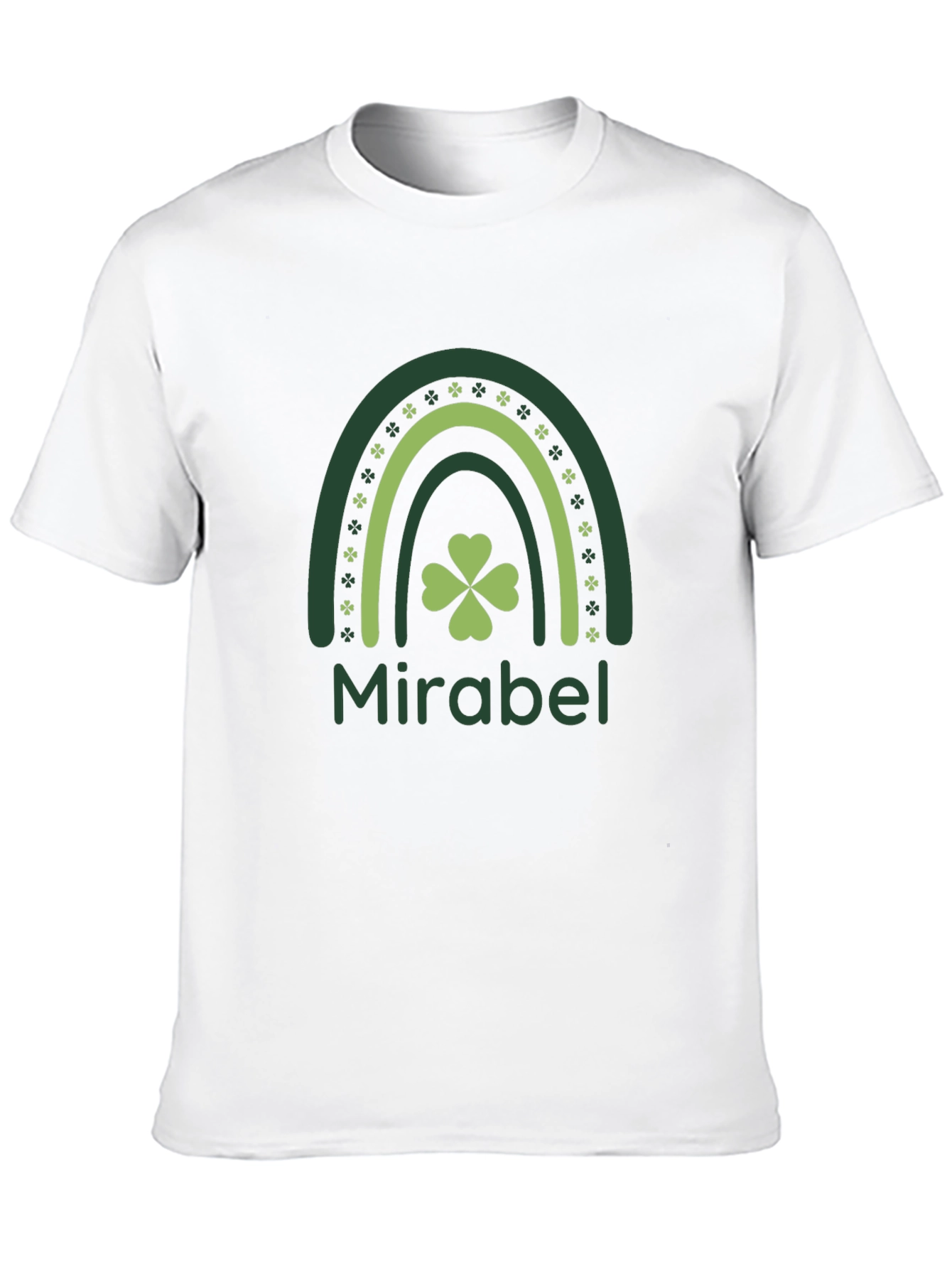St. Patricks Day Mirabel Clover Rainbow Black T-Shirt