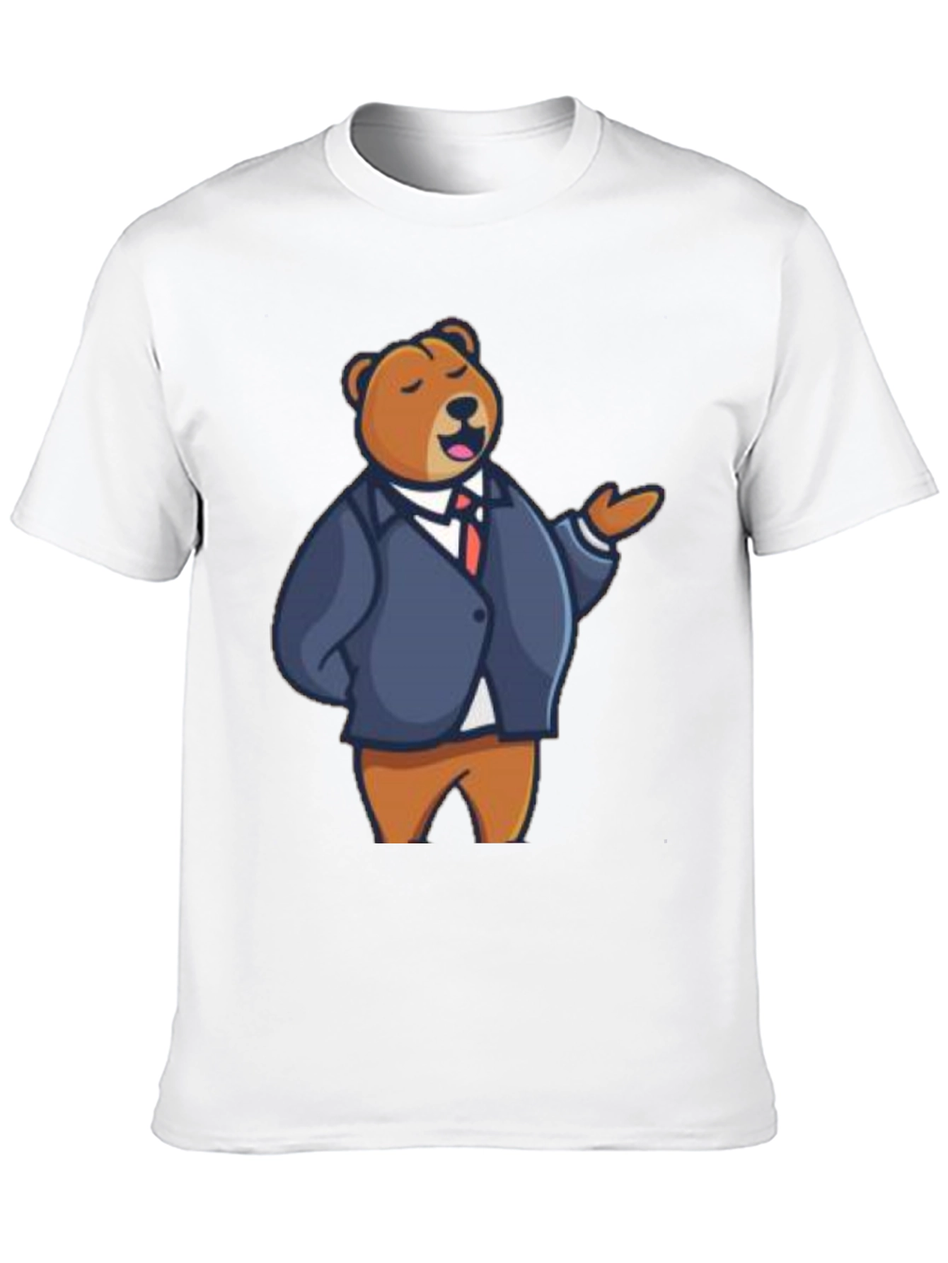 Bear in Suit Graphic Tee - Black T-Shirt