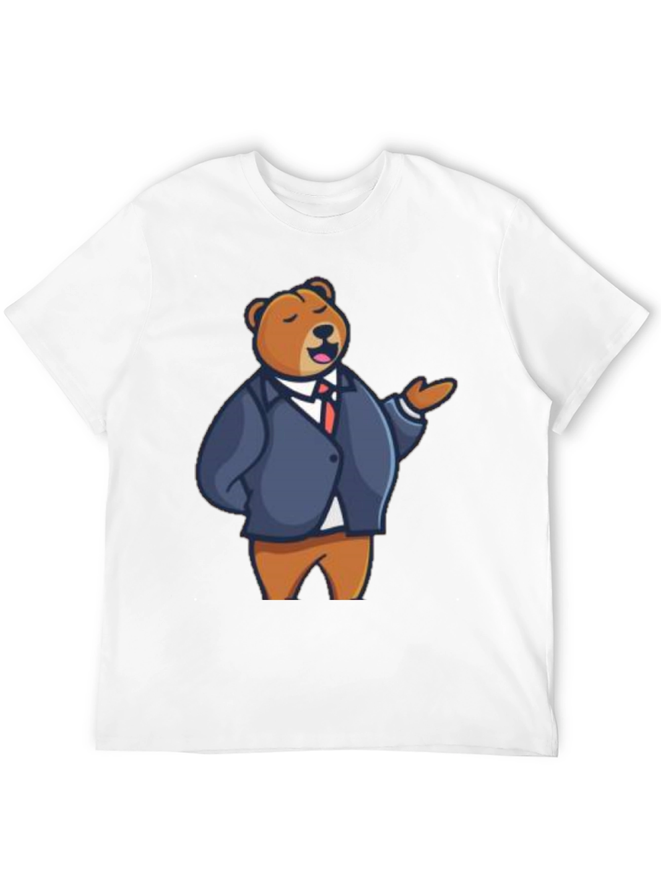 Bear in Suit Graphic Tee - Black T-Shirt