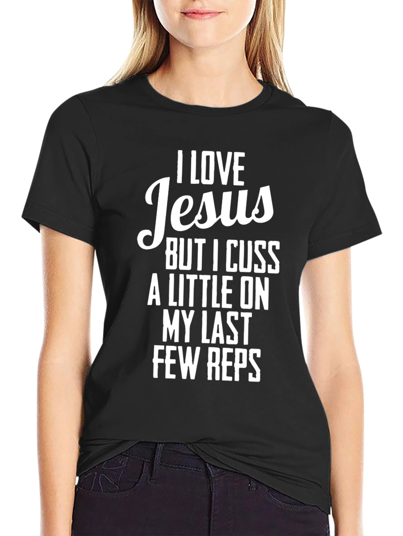 I Love Jesus Funny Workout T-Shirt