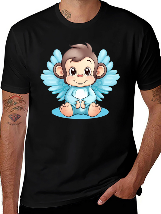 Angel Monkey Graphic Tee - Black