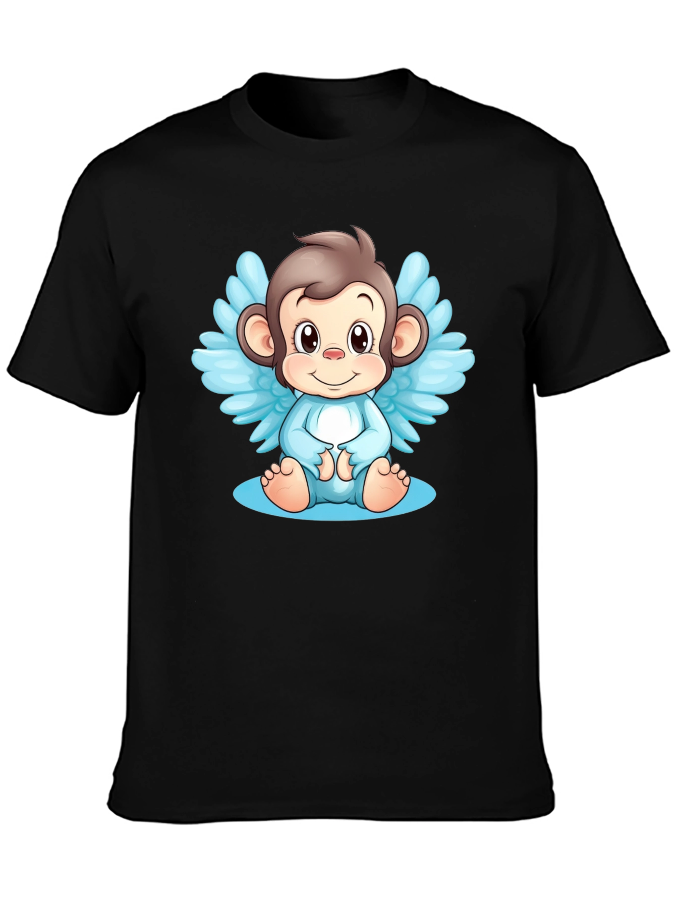 Angel Monkey Graphic Tee - Black