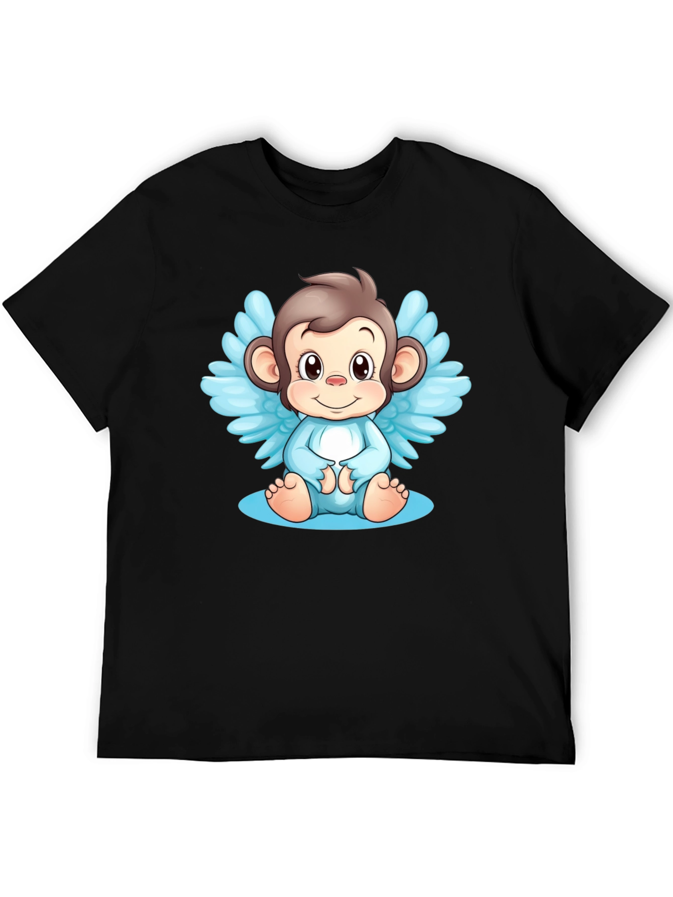 Angel Monkey Graphic Tee - Black