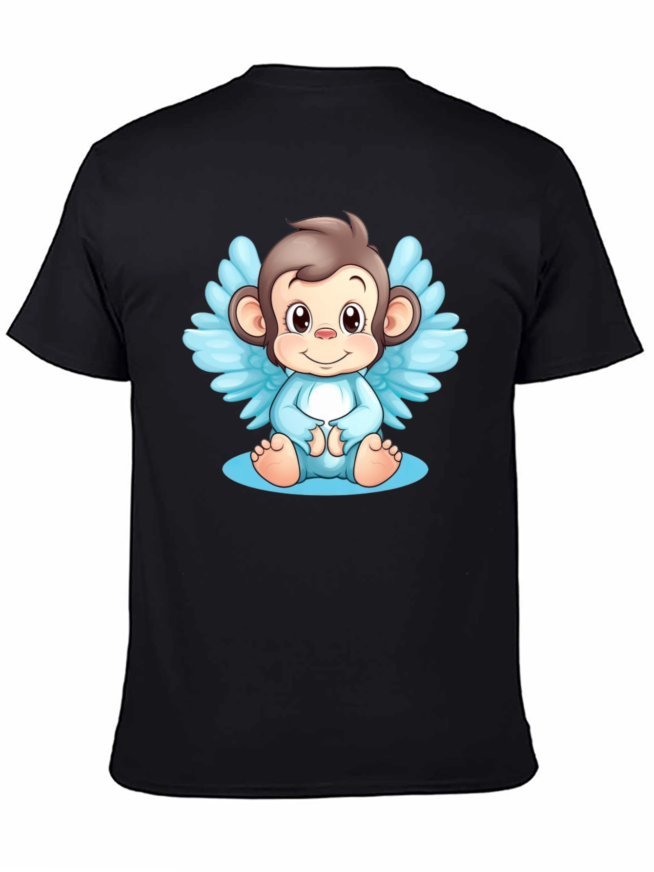 Angel Monkey Graphic Tee - Black