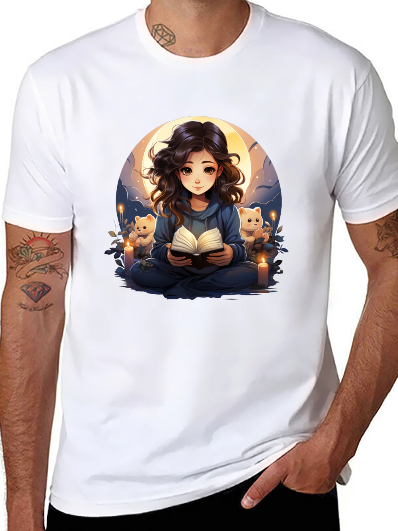Anime Girl Reading Book T-Shirt