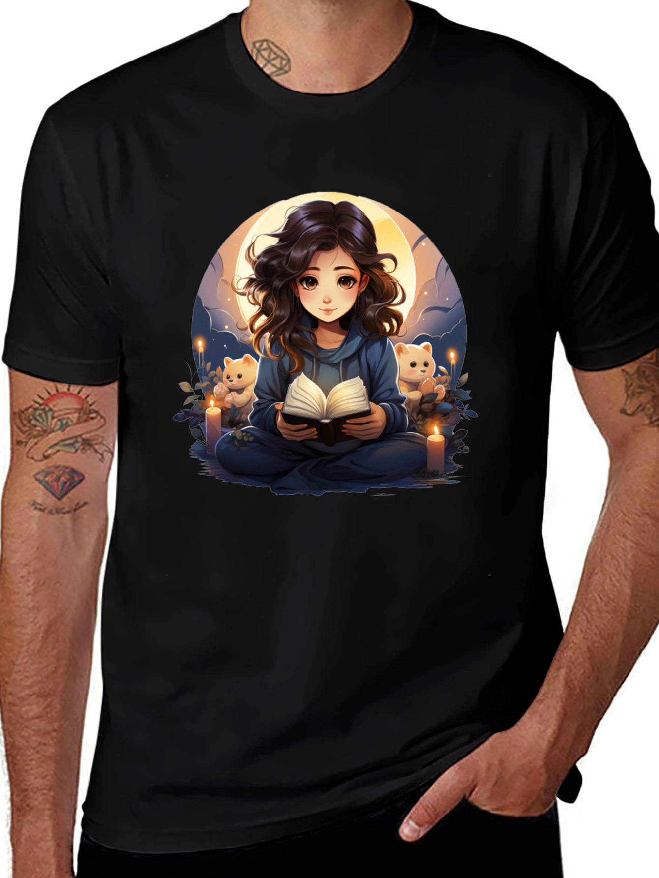 Anime Girl Reading Book T-Shirt