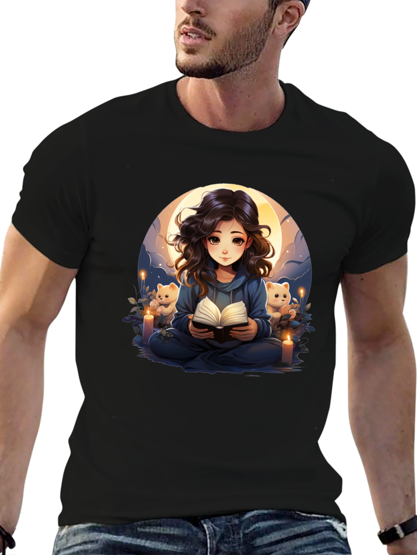 Anime Girl Reading Book T-Shirt