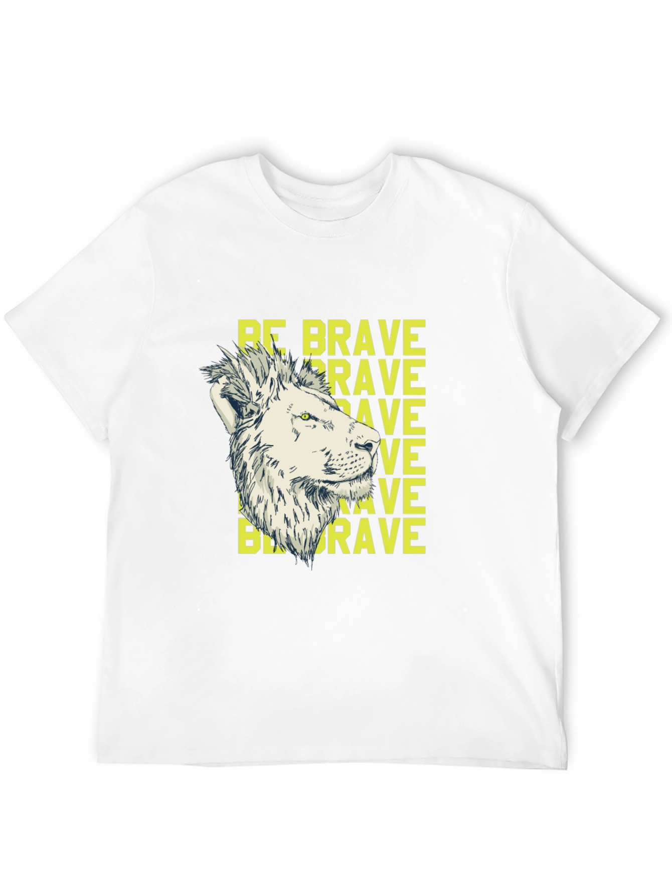 Be Brave Lion Graphic Print Black T-Shirt