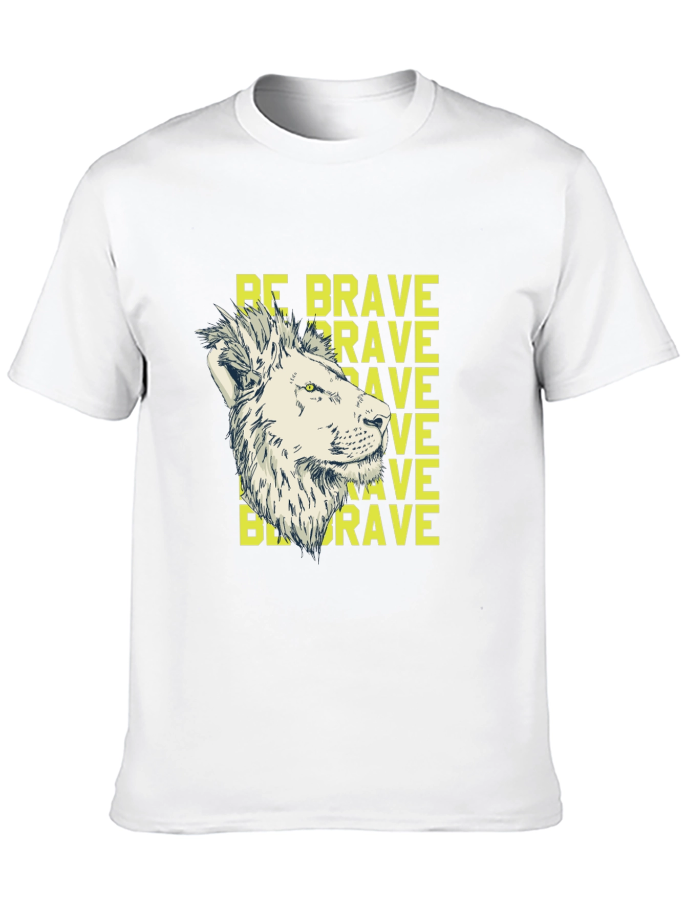 Be Brave Lion Graphic Print Black T-Shirt