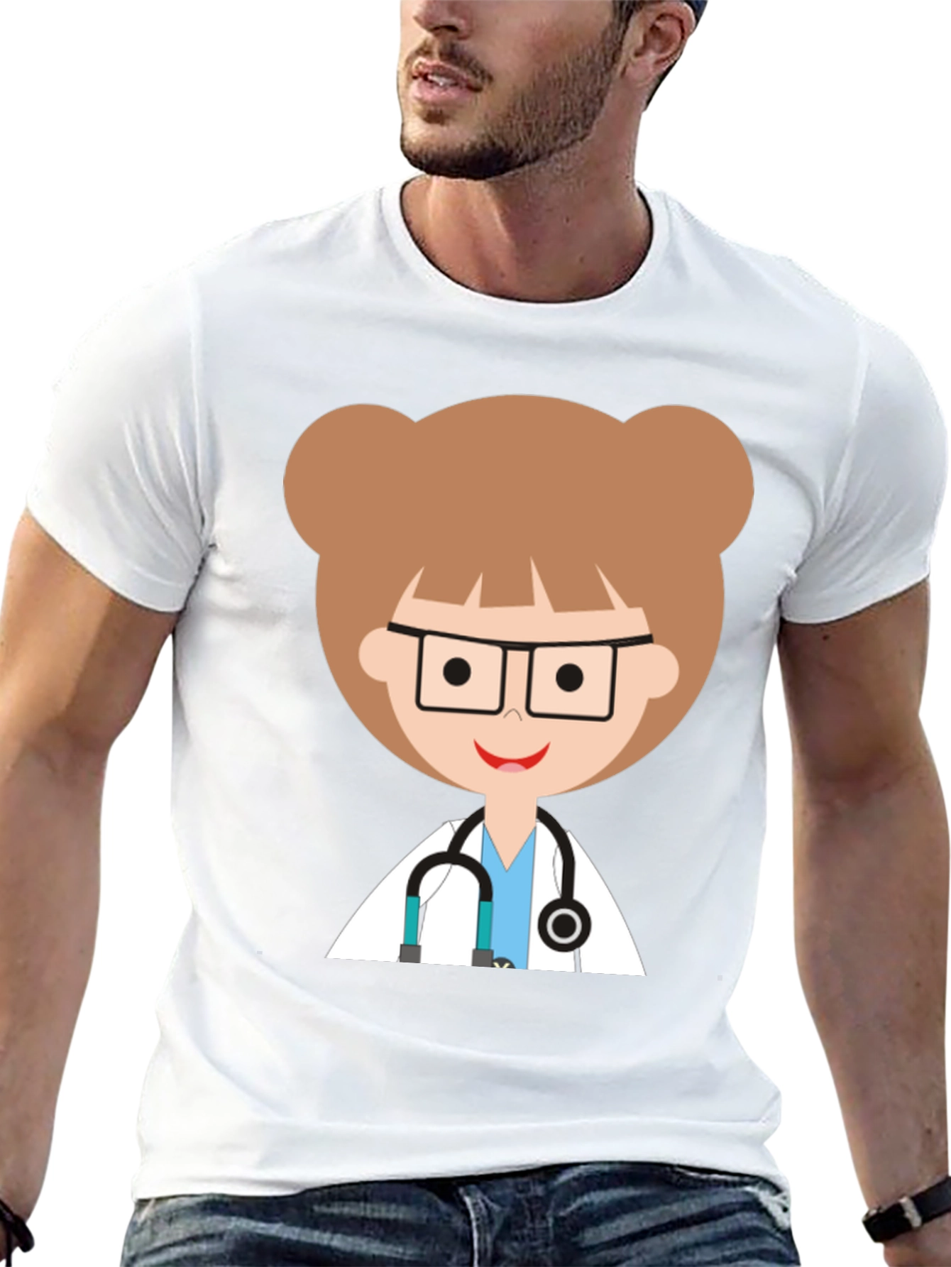 Cute Cartoon Doctor Graphic Tee