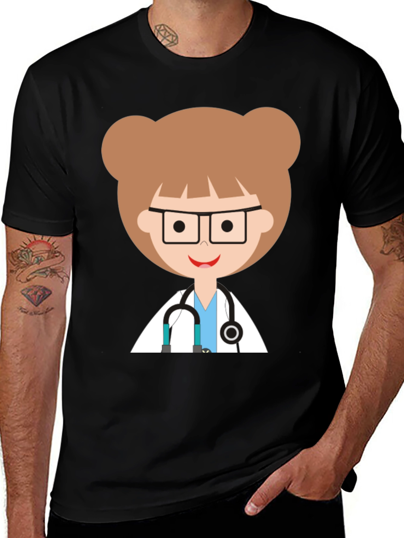Cute Cartoon Doctor Graphic Tee