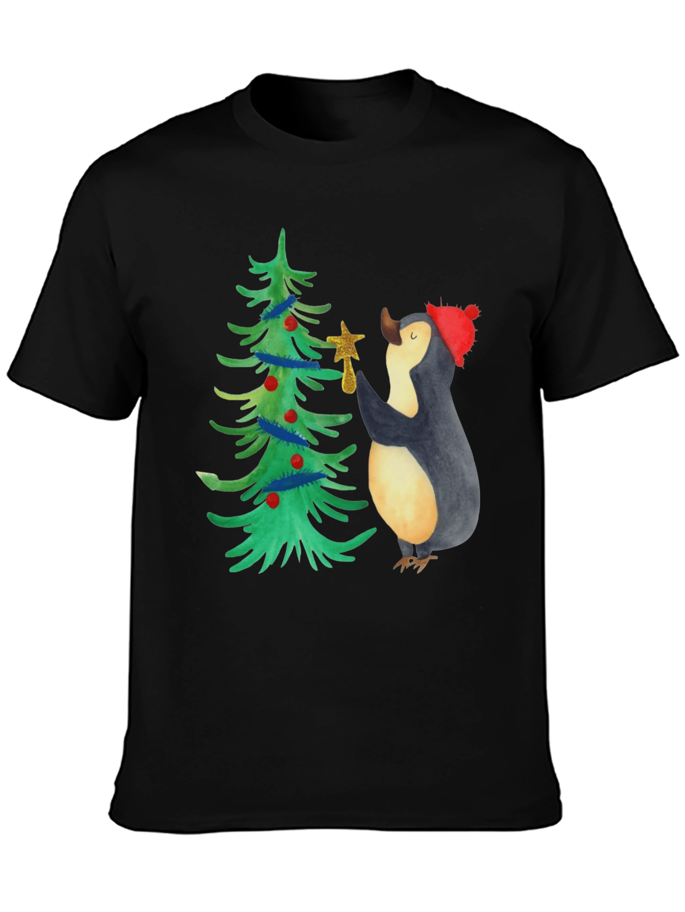 Festive Penguin Christmas Tree T-Shirt