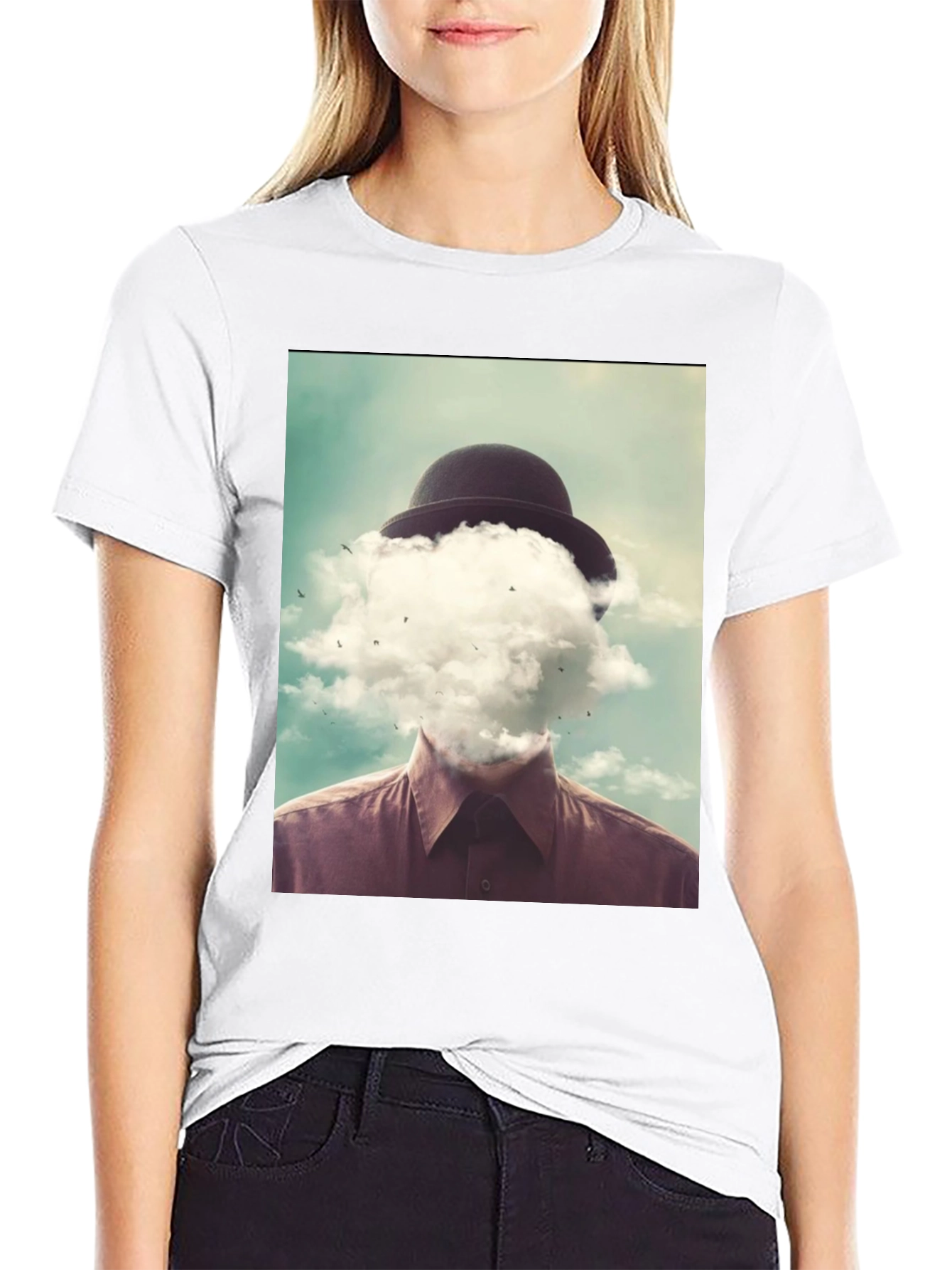 Surreal Cloud Head Graphic T-Shirt