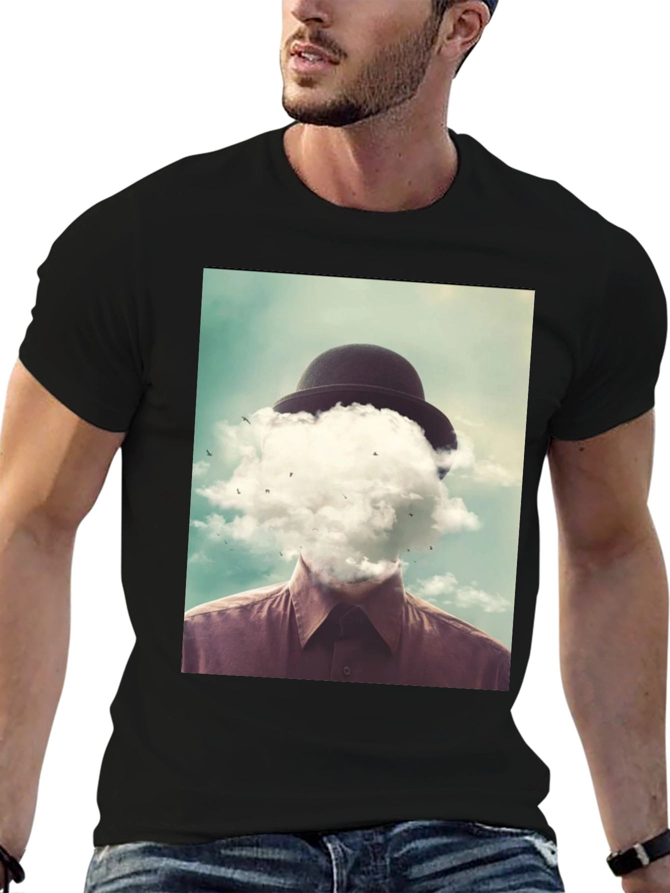 Surreal Cloud Head Graphic T-Shirt