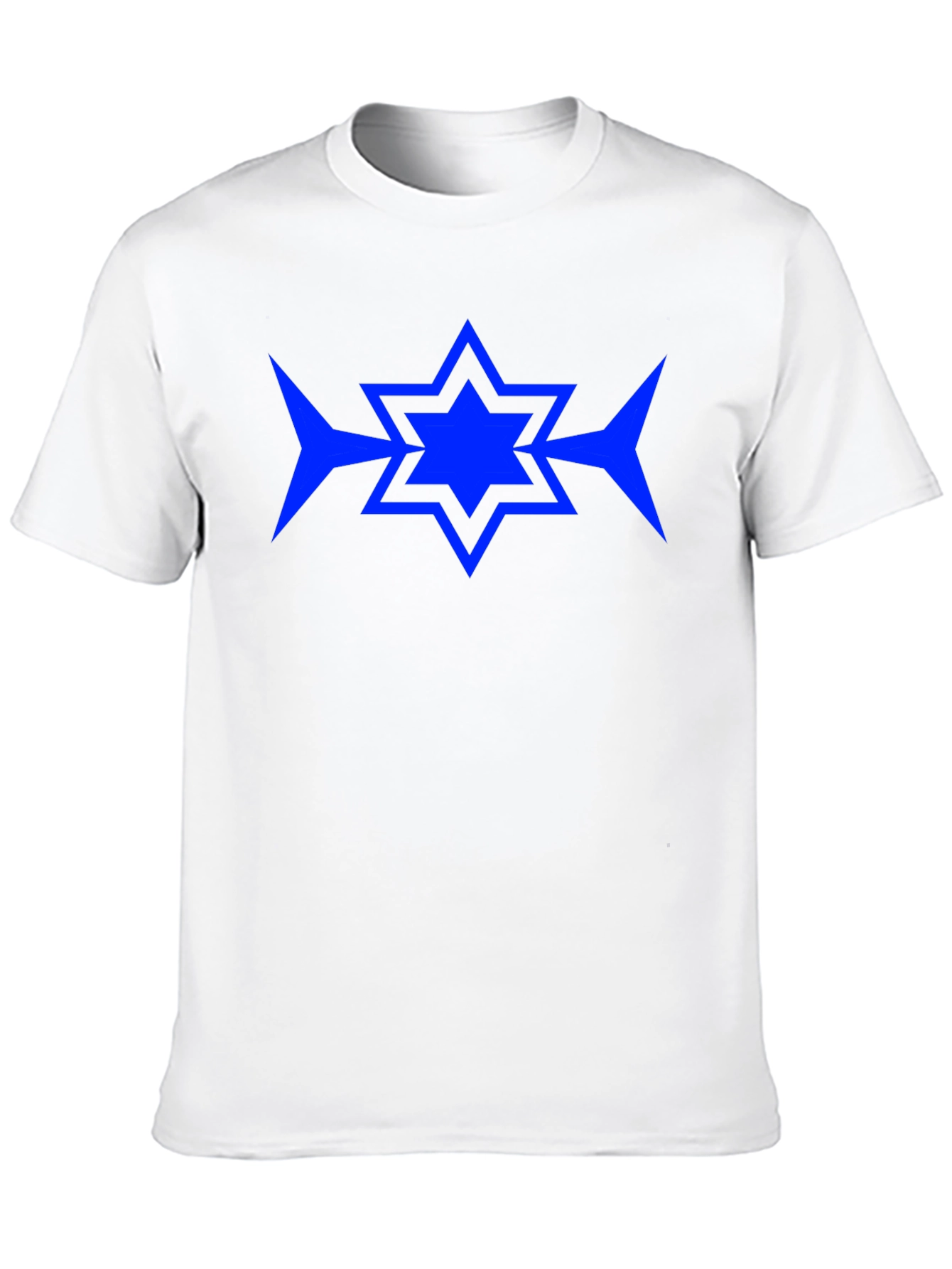 Blue Star Graphic Print Black T-Shirt
