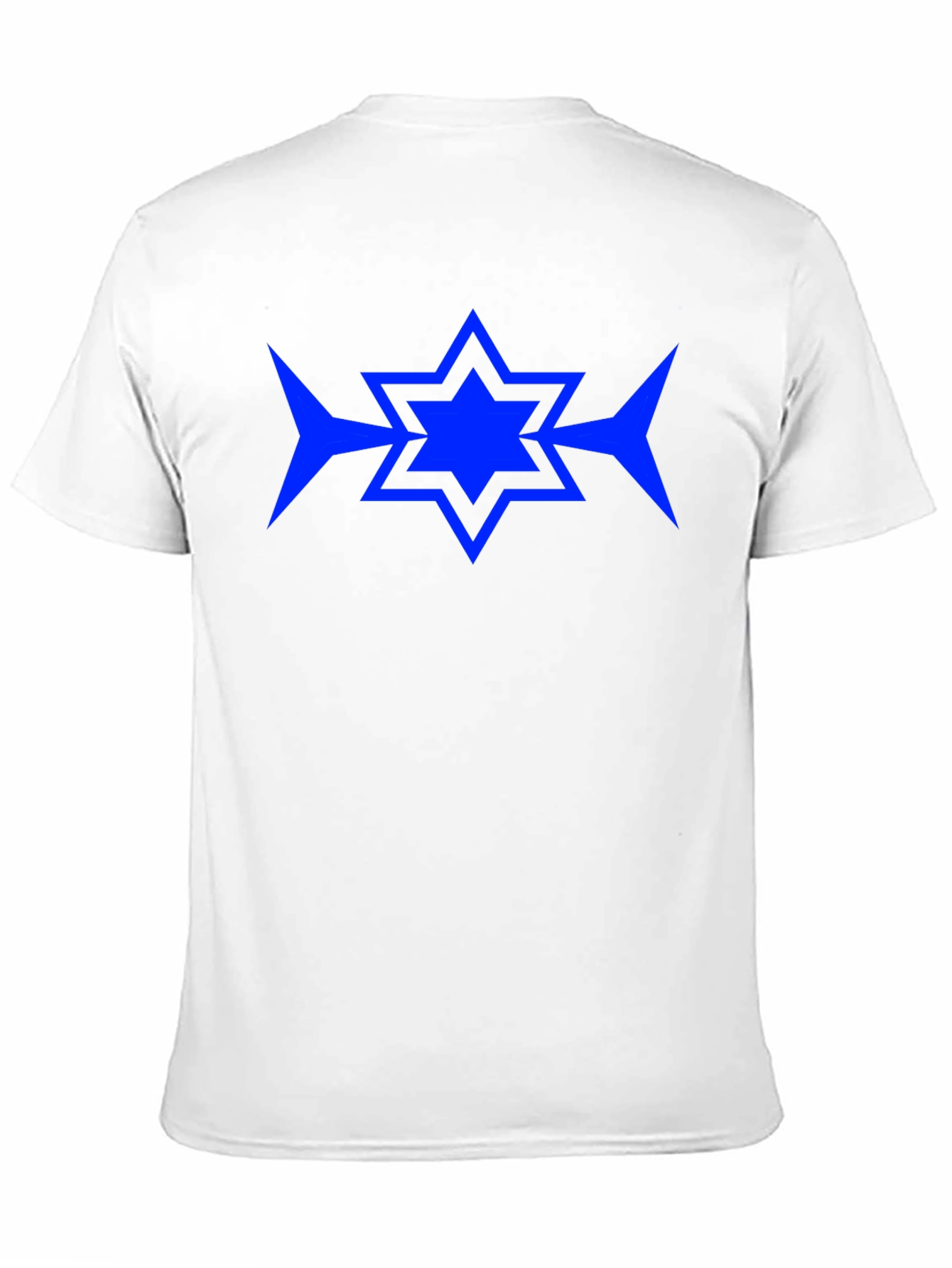 Blue Star Graphic Print Black T-Shirt