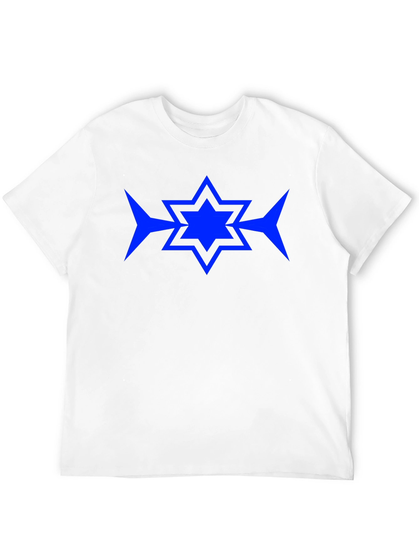 Blue Star Graphic Print Black T-Shirt