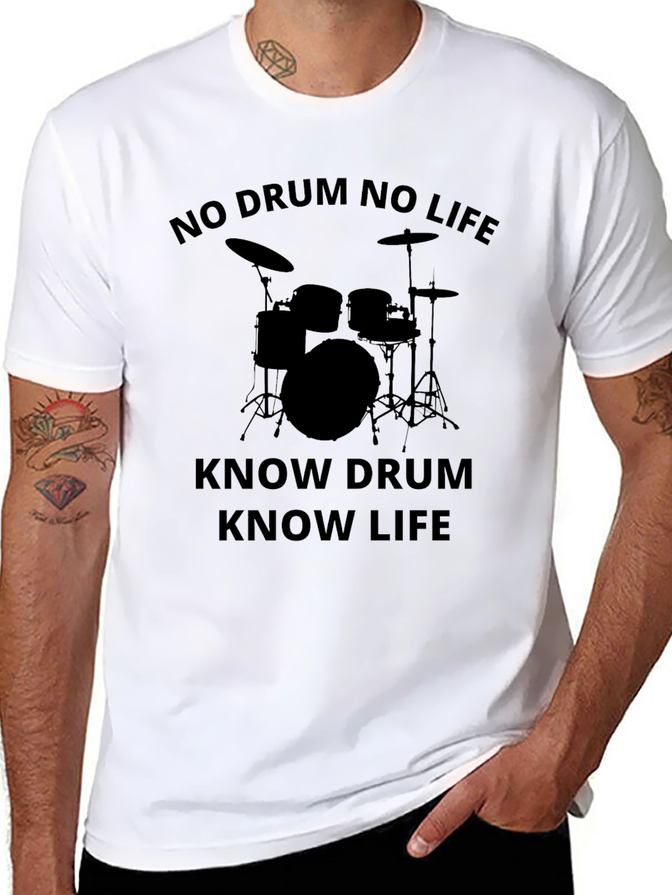 No Drum No Life Graphic Tee - Black