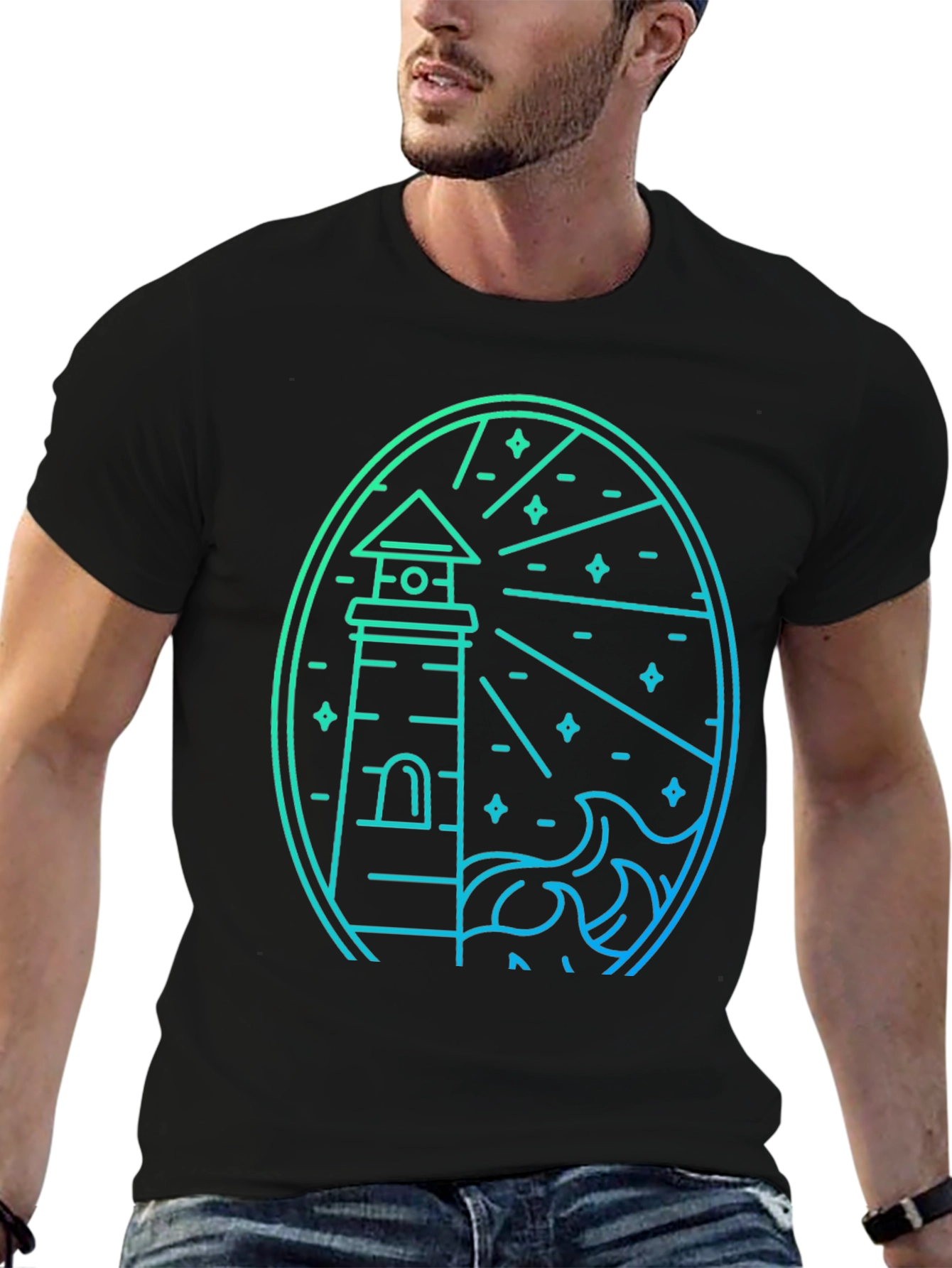 Lighthouse Graphic Tee - Coastal Style
