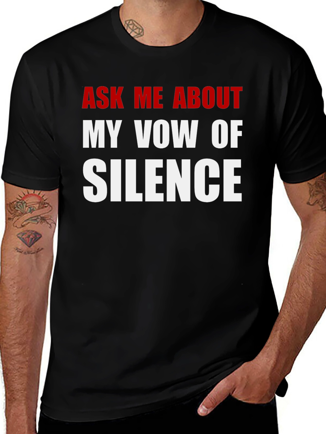 Vow of Silence Graphic Tee - Funny Sarcastic T-Shirt