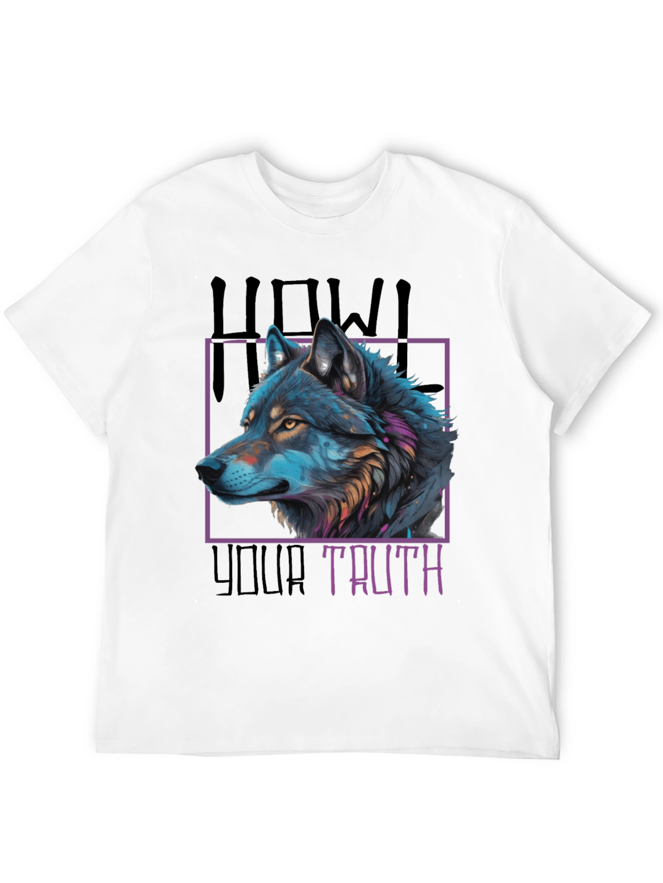 Howl Your Truth Wolf Graphic Tee - Black