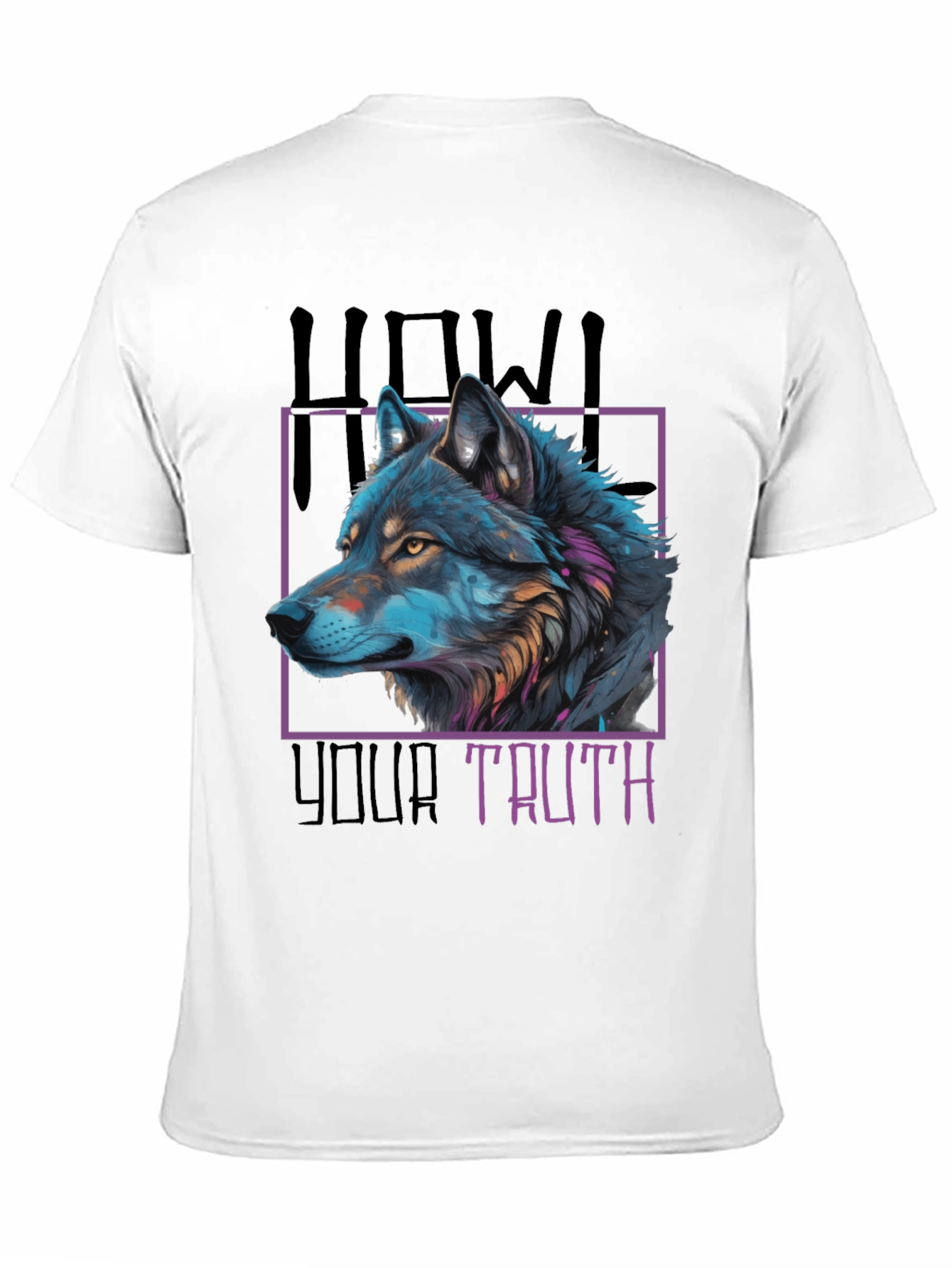 Howl Your Truth Wolf Graphic Tee - Black