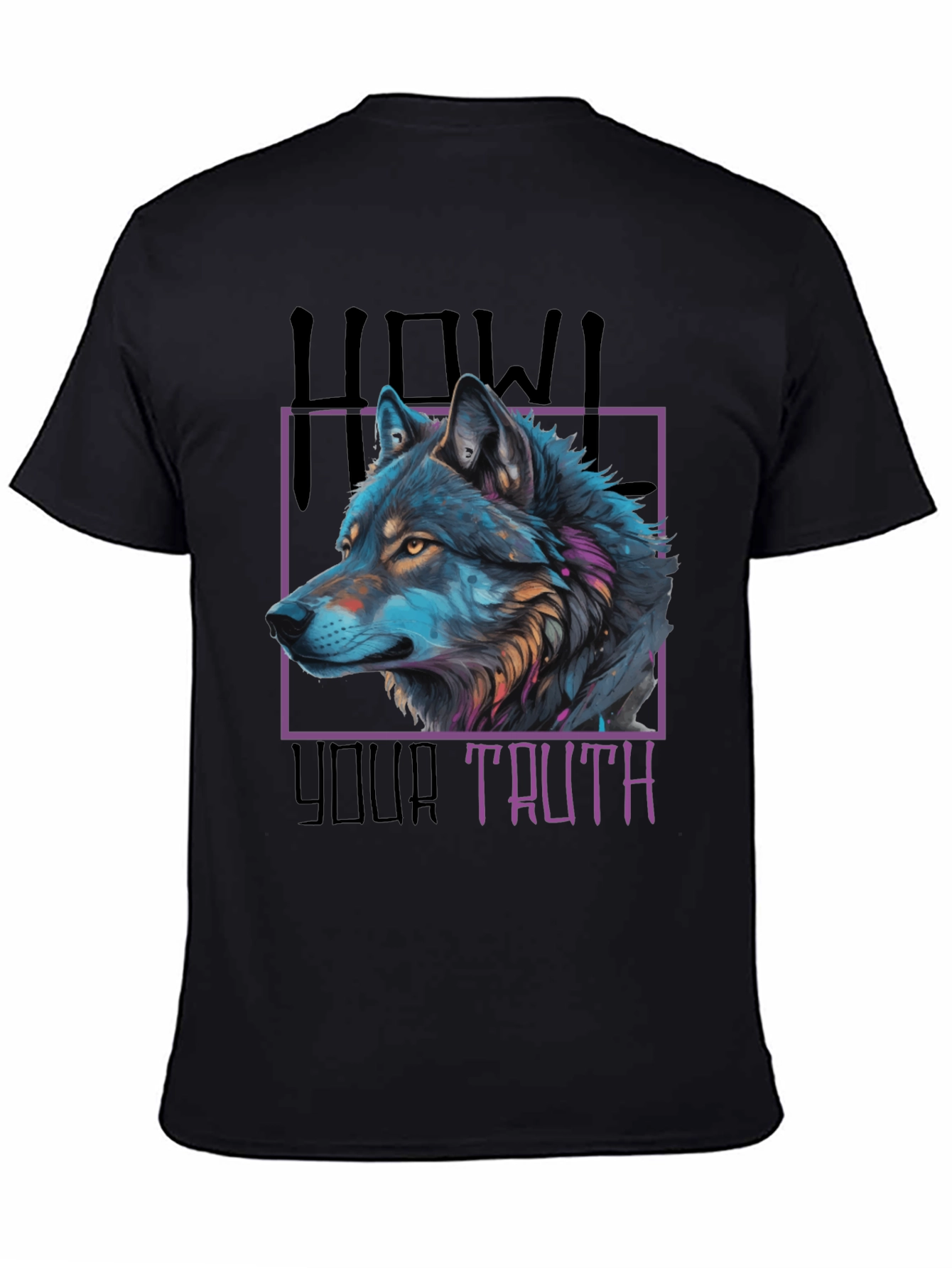 Howl Your Truth Wolf Graphic Tee - Black
