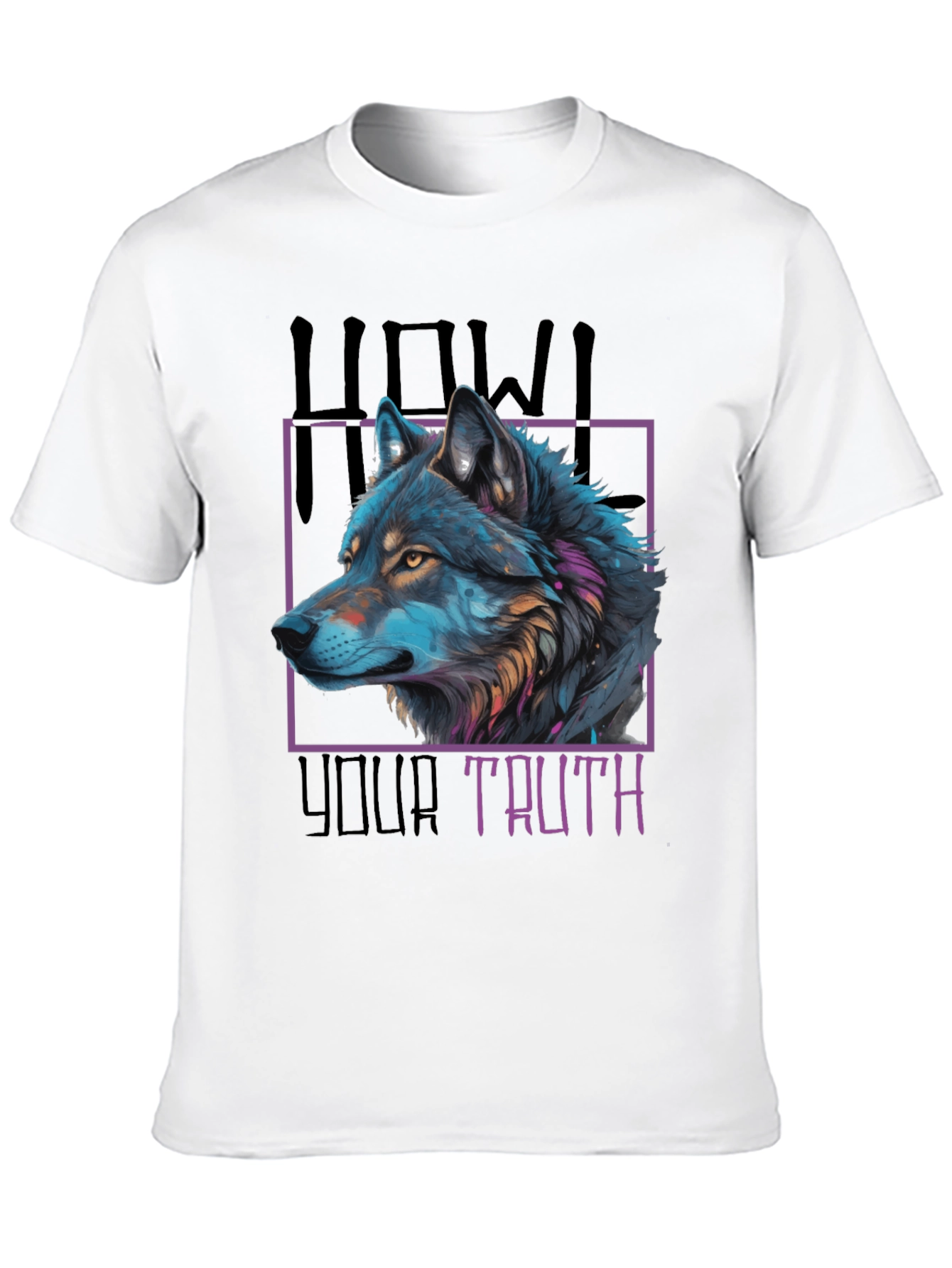 Howl Your Truth Wolf Graphic Tee - Black