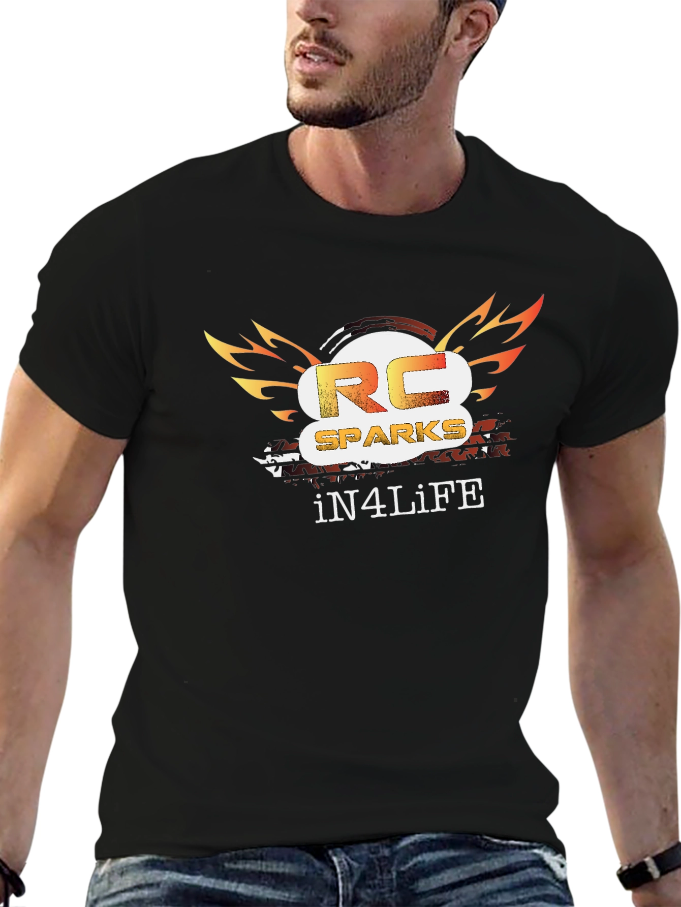 RC Sparks iN4LiFE Black Graphic Tee