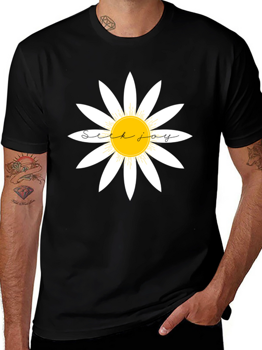 Seek Joy Daisy Graphic Tee - Classic Black T-Shirt