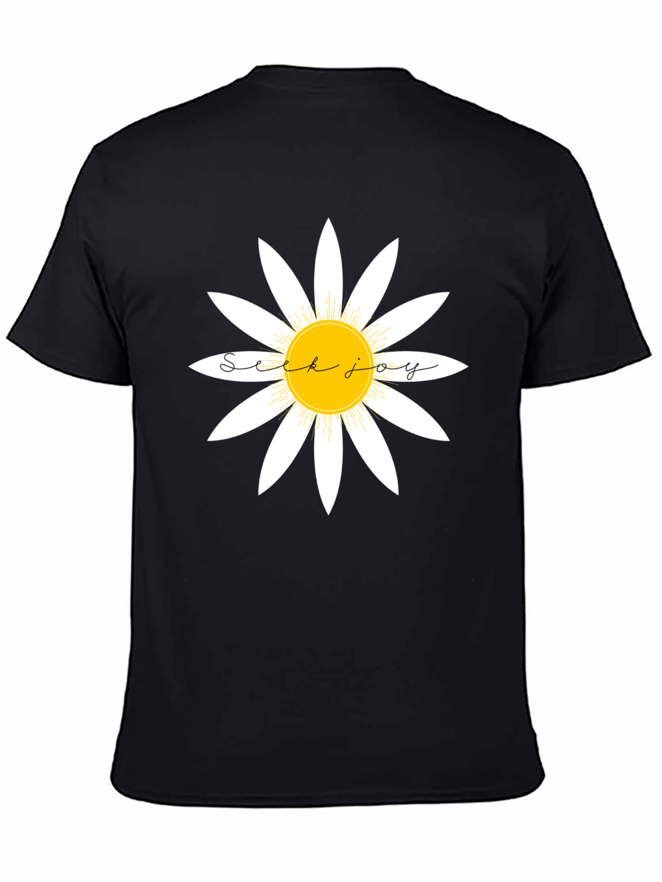 Seek Joy Daisy Graphic Tee - Classic Black T-Shirt