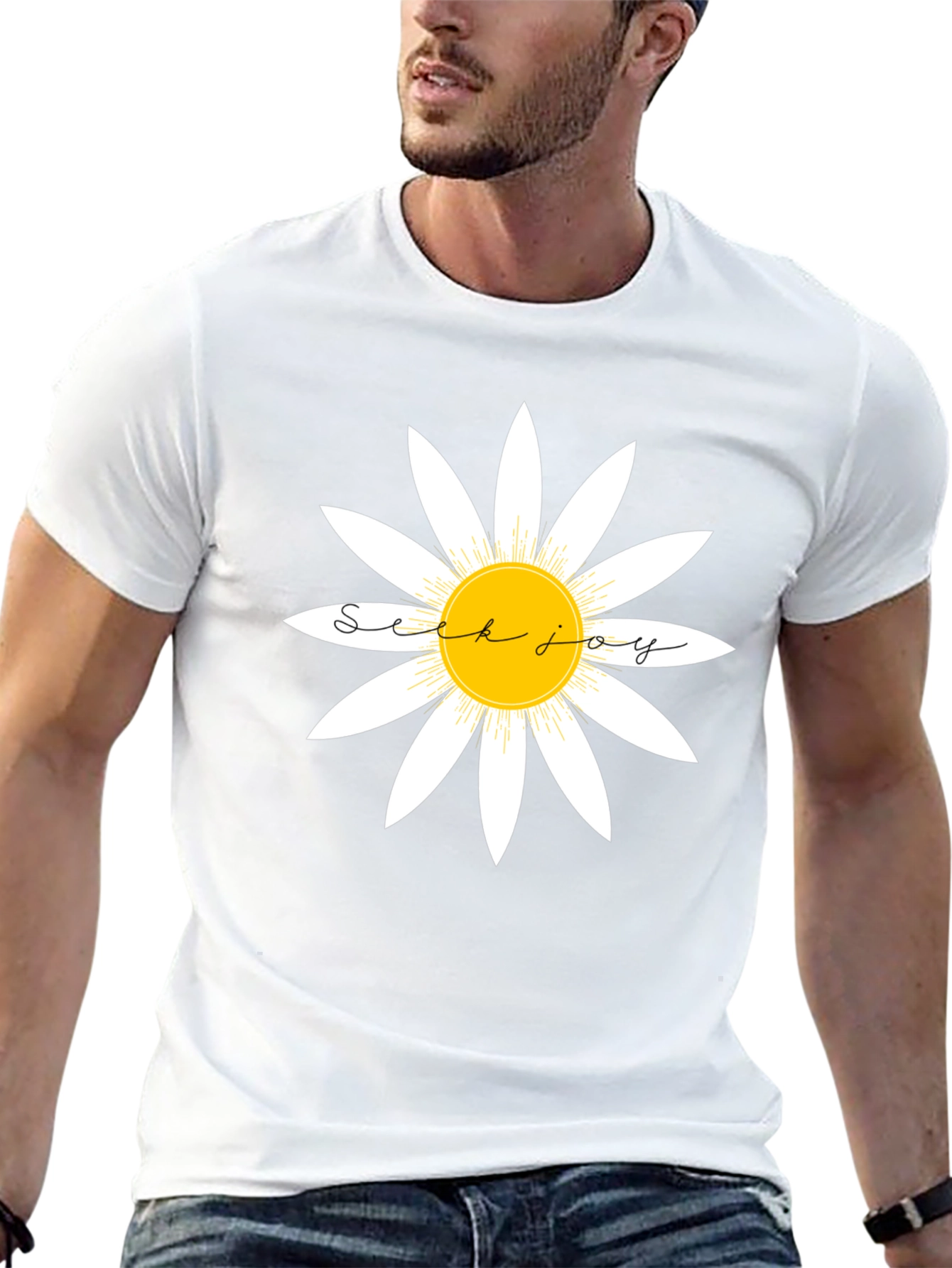 Seek Joy Daisy Graphic Tee - Classic Black T-Shirt