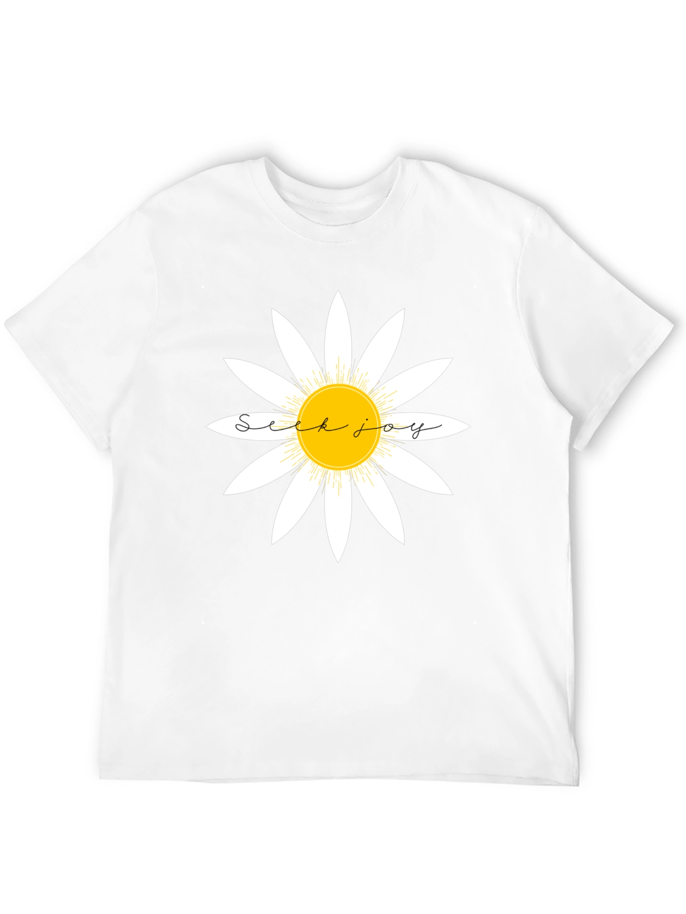 Seek Joy Daisy Graphic Tee - Classic Black T-Shirt