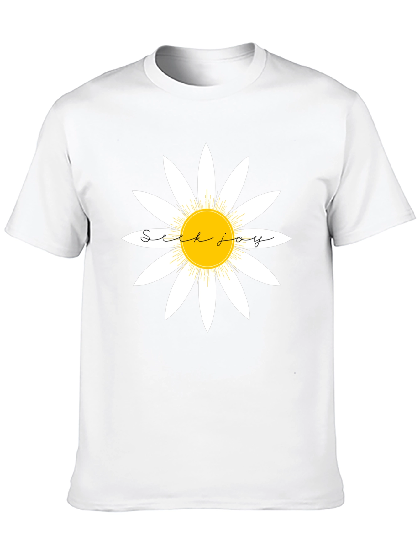 Seek Joy Daisy Graphic Tee - Classic Black T-Shirt