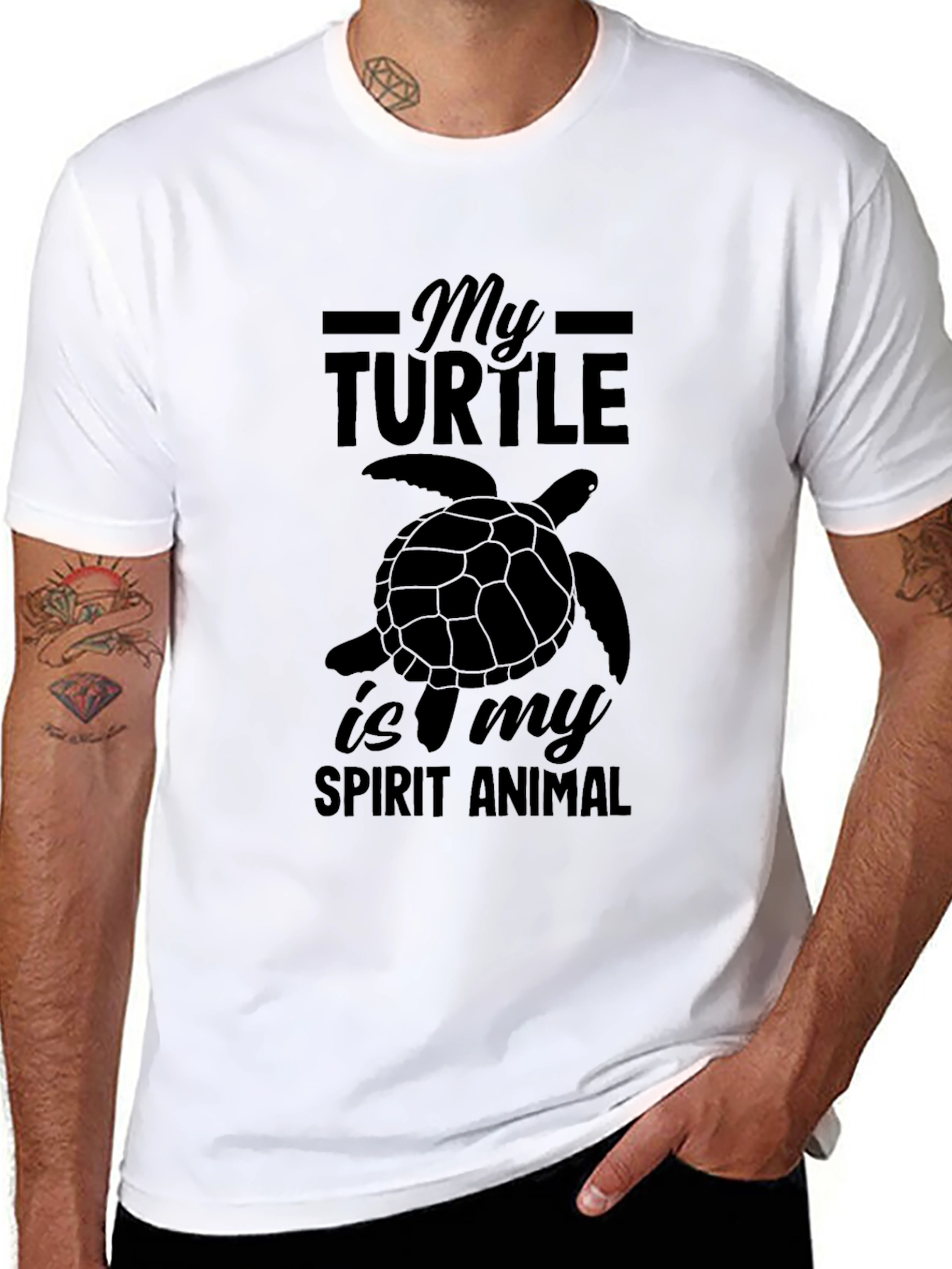 Turtle Spirit Animal Black T-Shirt