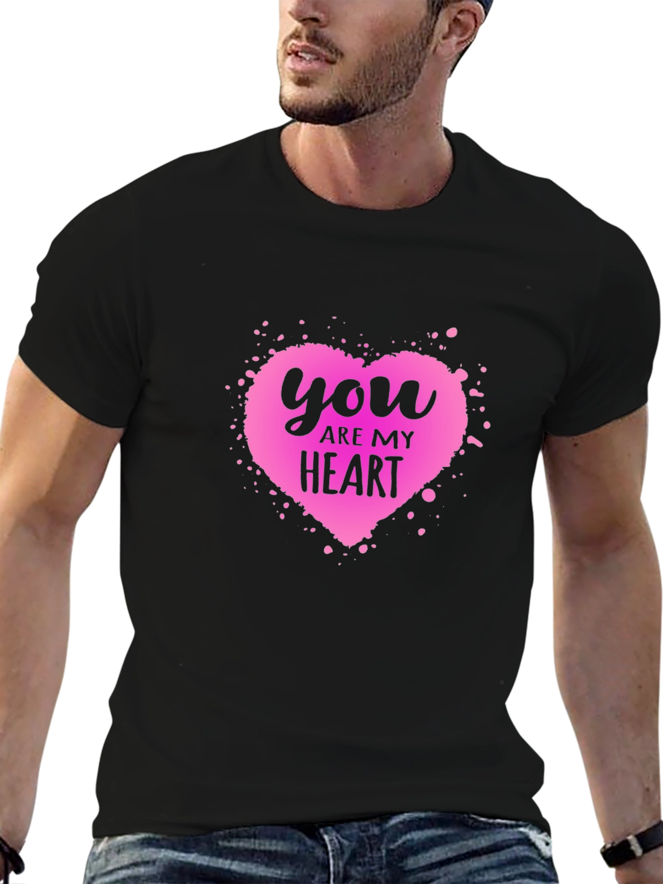 You Are My Heart Graphic Tee - Black