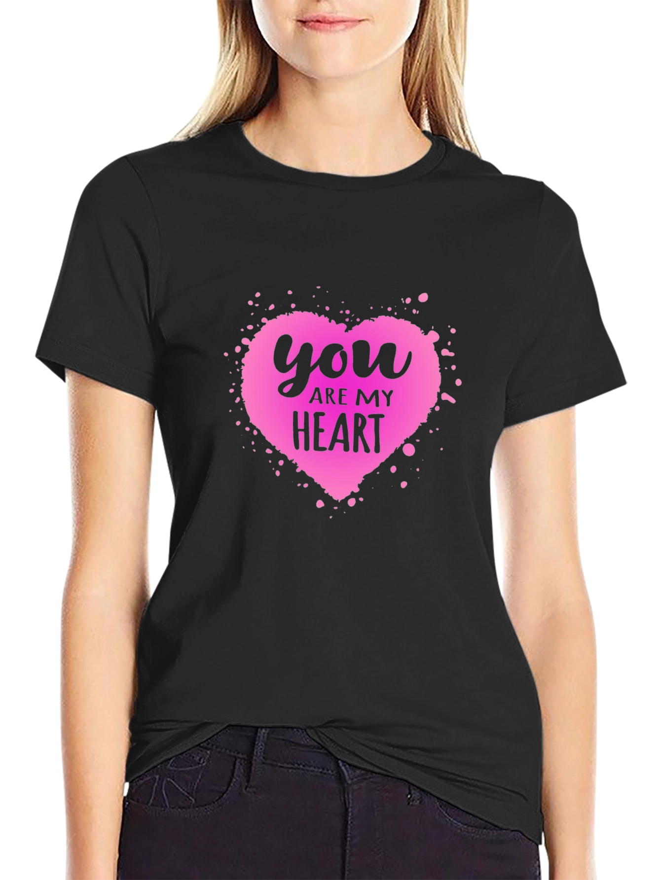 You Are My Heart Graphic Tee - Black