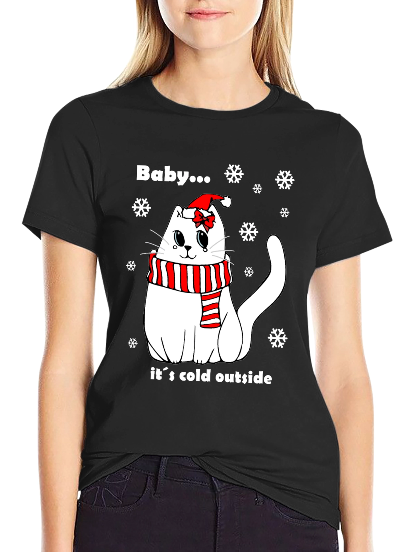 Baby Its Cold Outside Cat Christmas T-Shirt