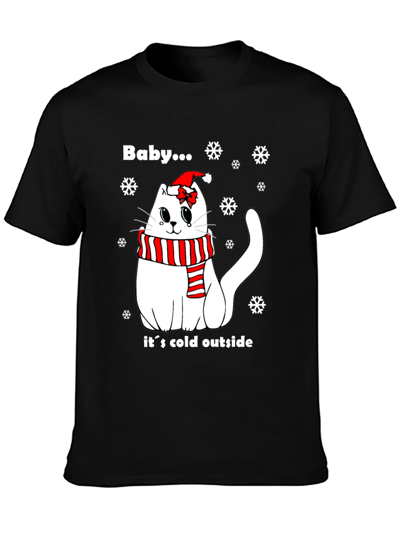 Baby Its Cold Outside Cat Christmas T-Shirt